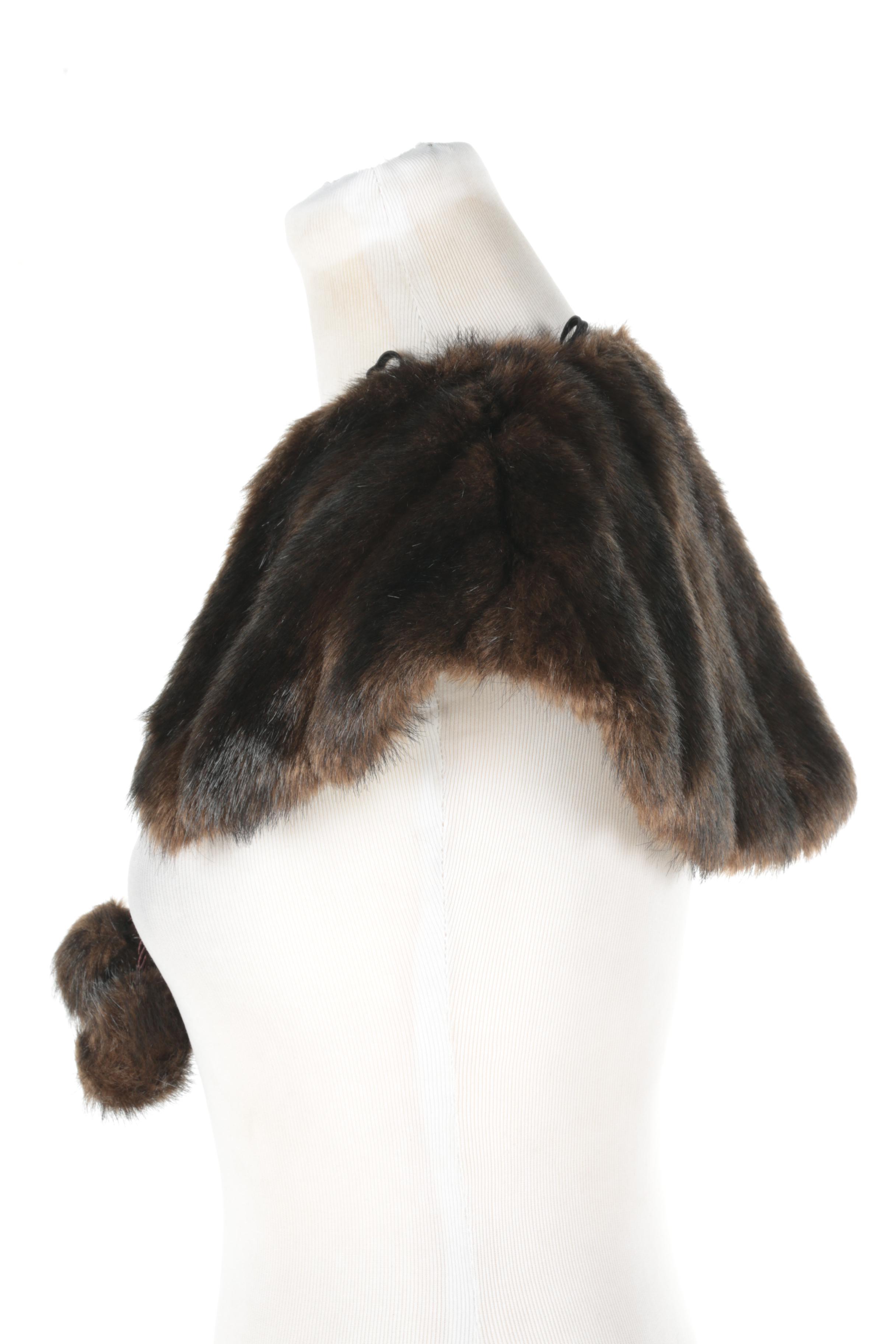 Women's Faux Fur Vest and Cape Collar