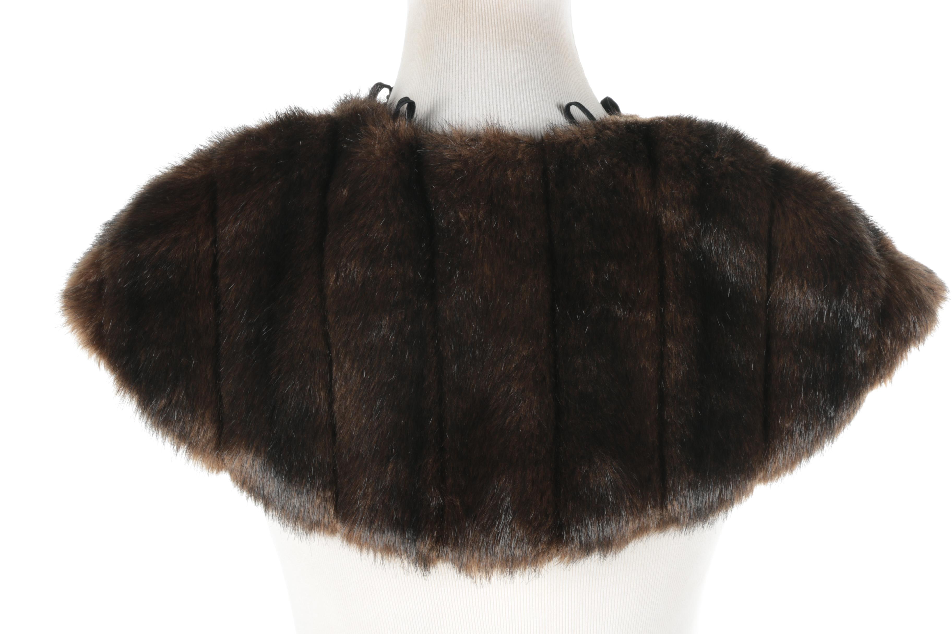 Women's Faux Fur Vest and Cape Collar