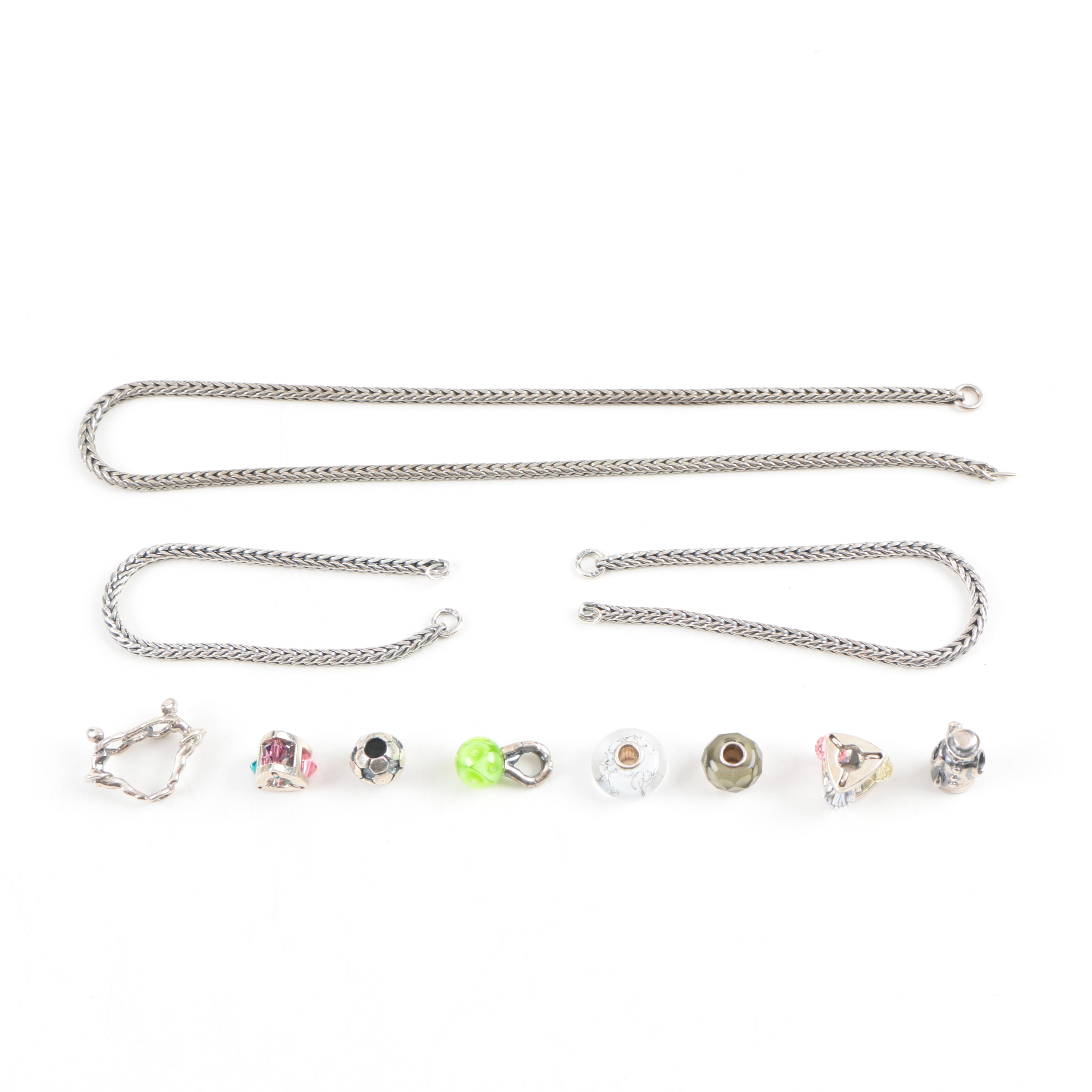 Sterling Silver "Trollbeads" Necklace and Bracelet Chains