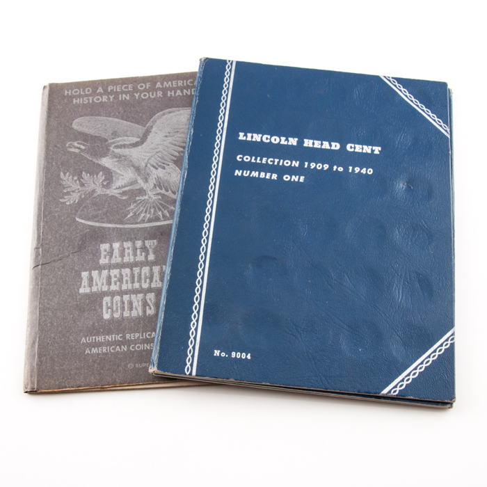 Whitman Binder of Lincoln Wheat Cents and an "Early American Coins" Binder