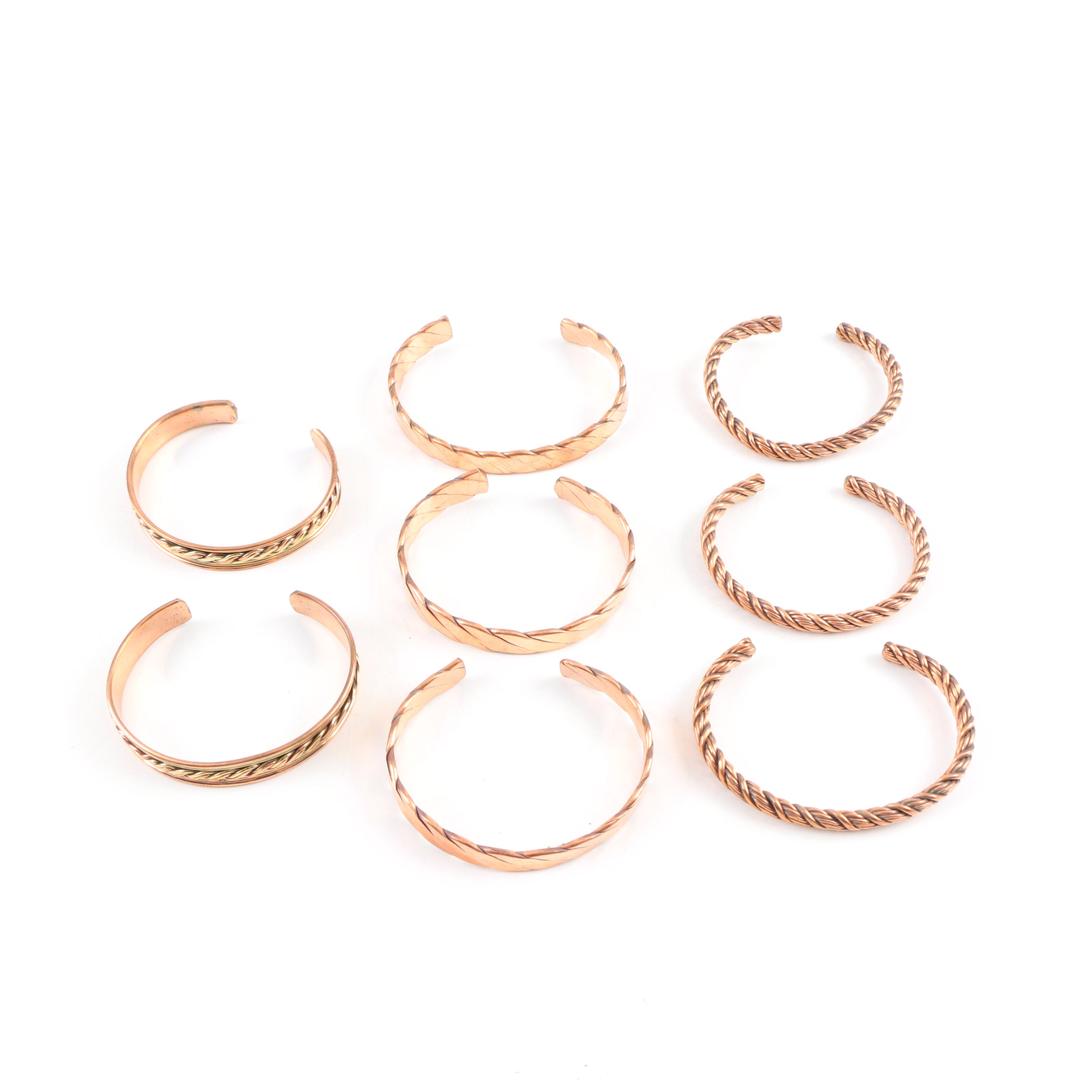 Copper Tone Cuff Bracelets