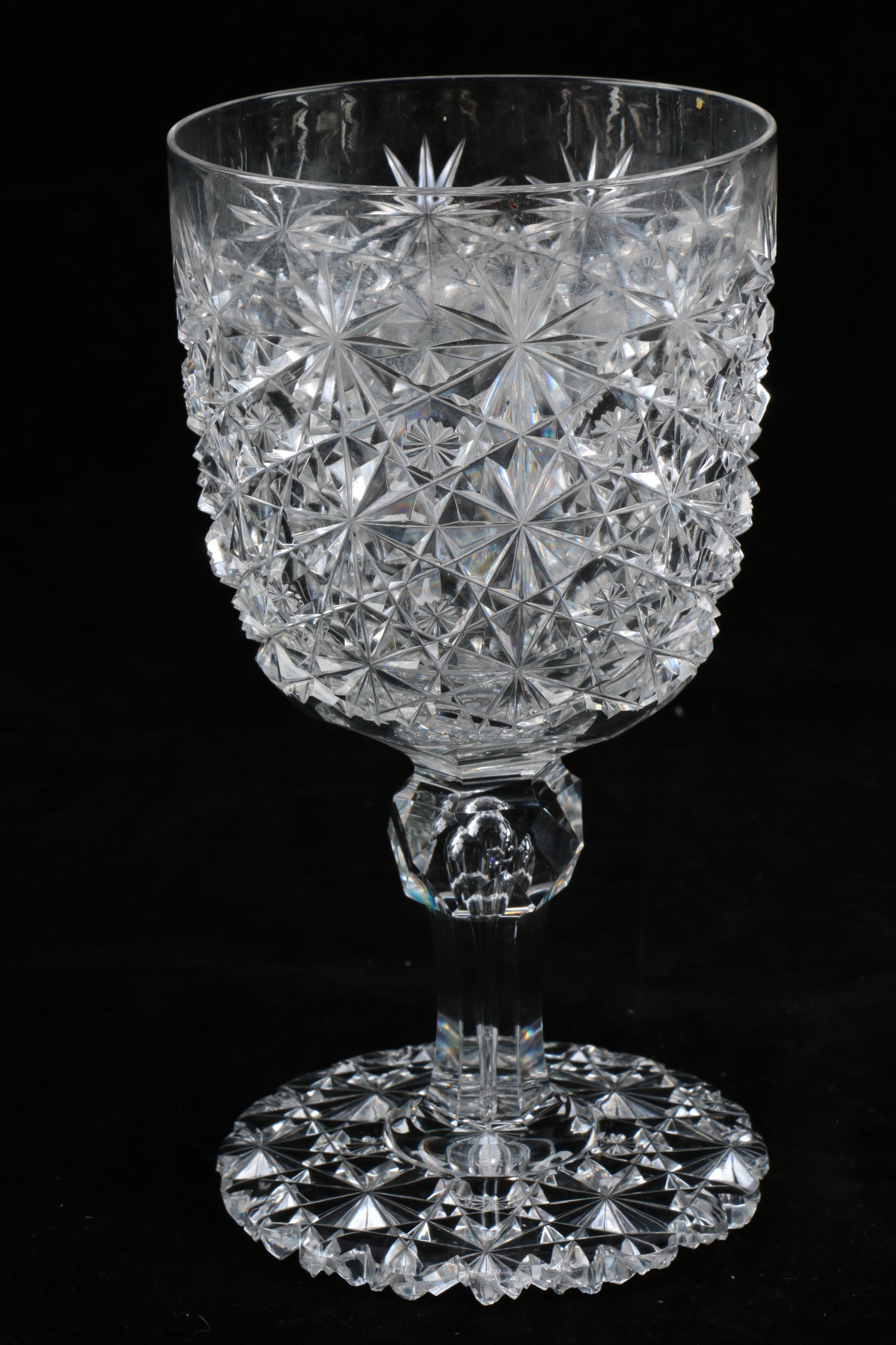 Late 19th Century American Brilliant Period Cut Glass "Russian" Goblets