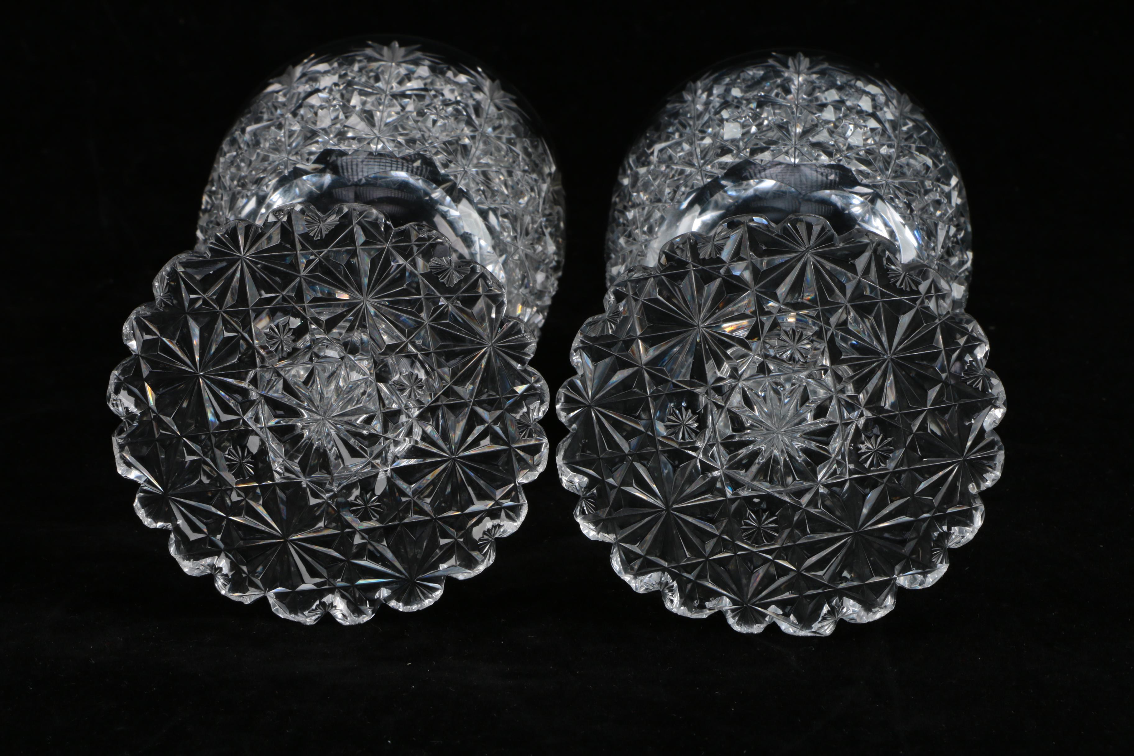 Late 19th Century American Brilliant Period Cut Glass "Russian" Goblets