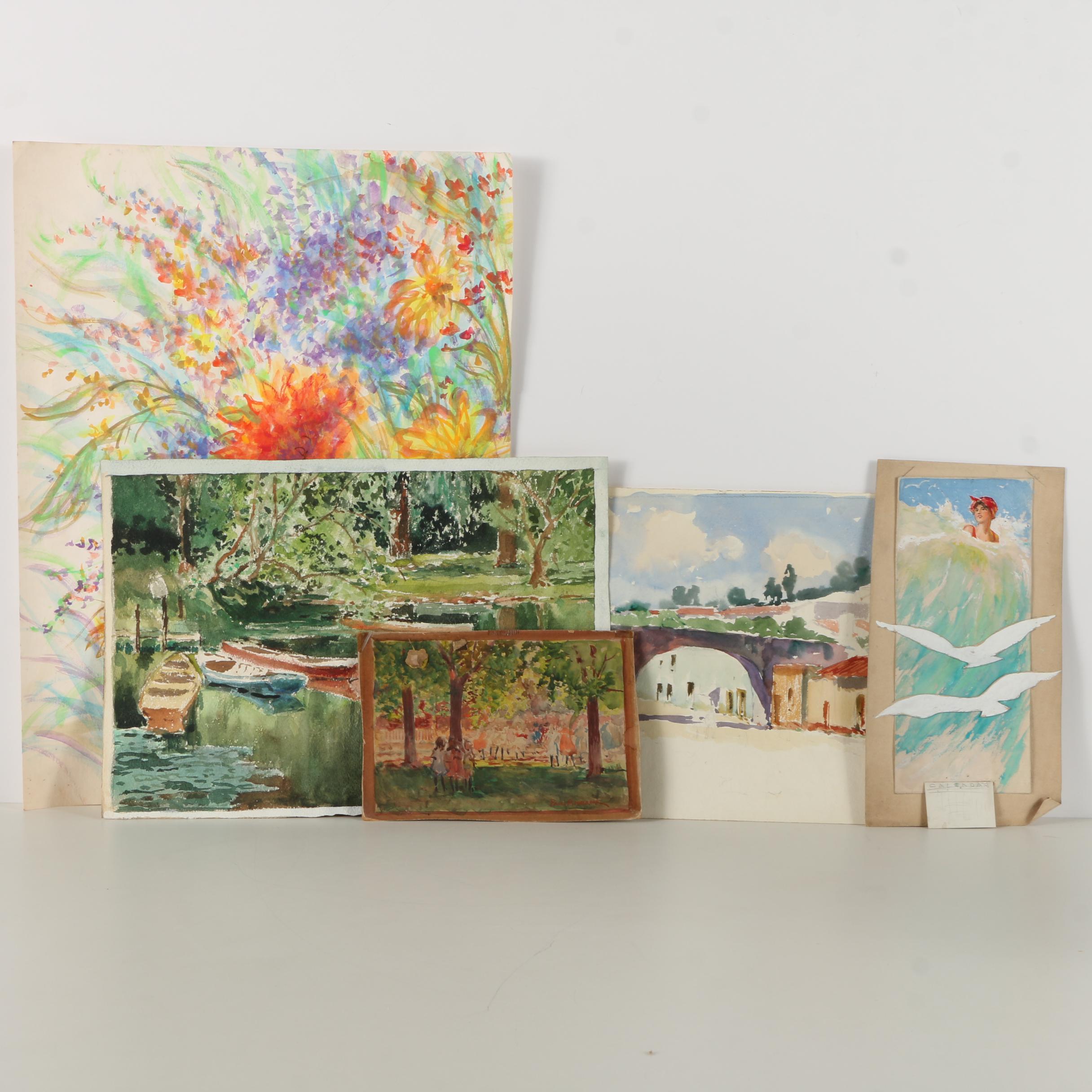 Collection of Paul Ashbrook and Panayiota Watercolor Paintings