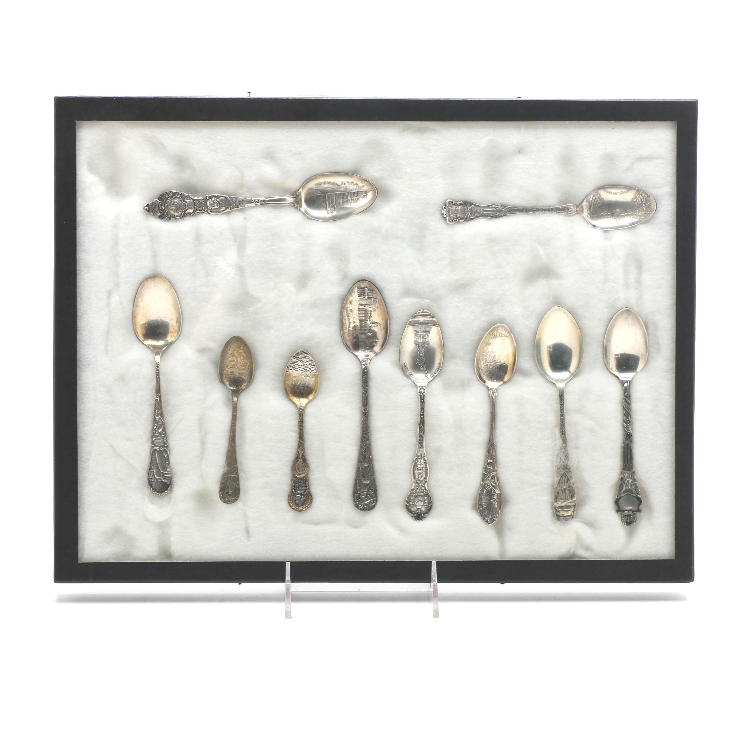 Assortment of Sterling Silver Souvenir Spoons Featuring Wallace
