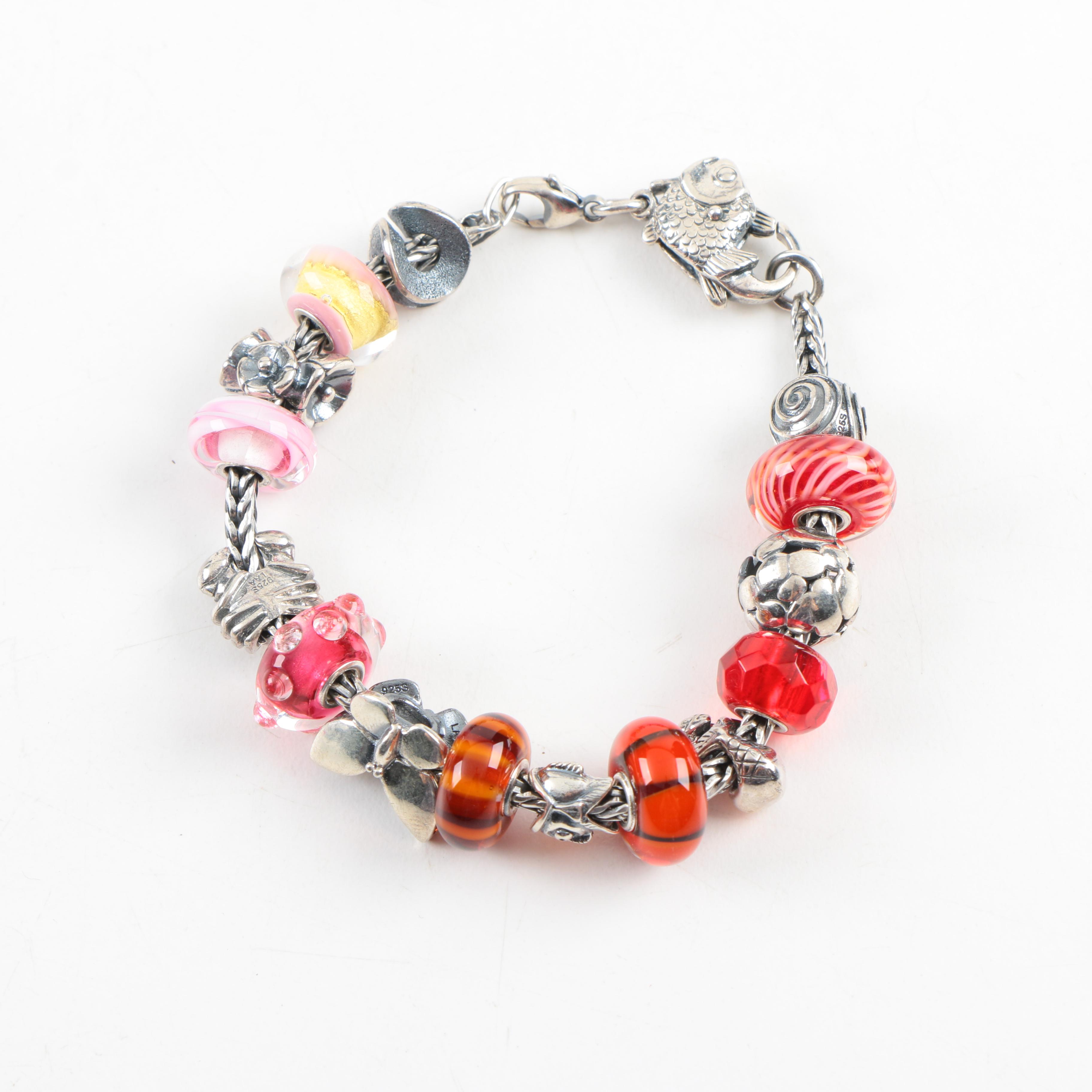 Sterling Silver "Trollbeads" Charm Bracelet