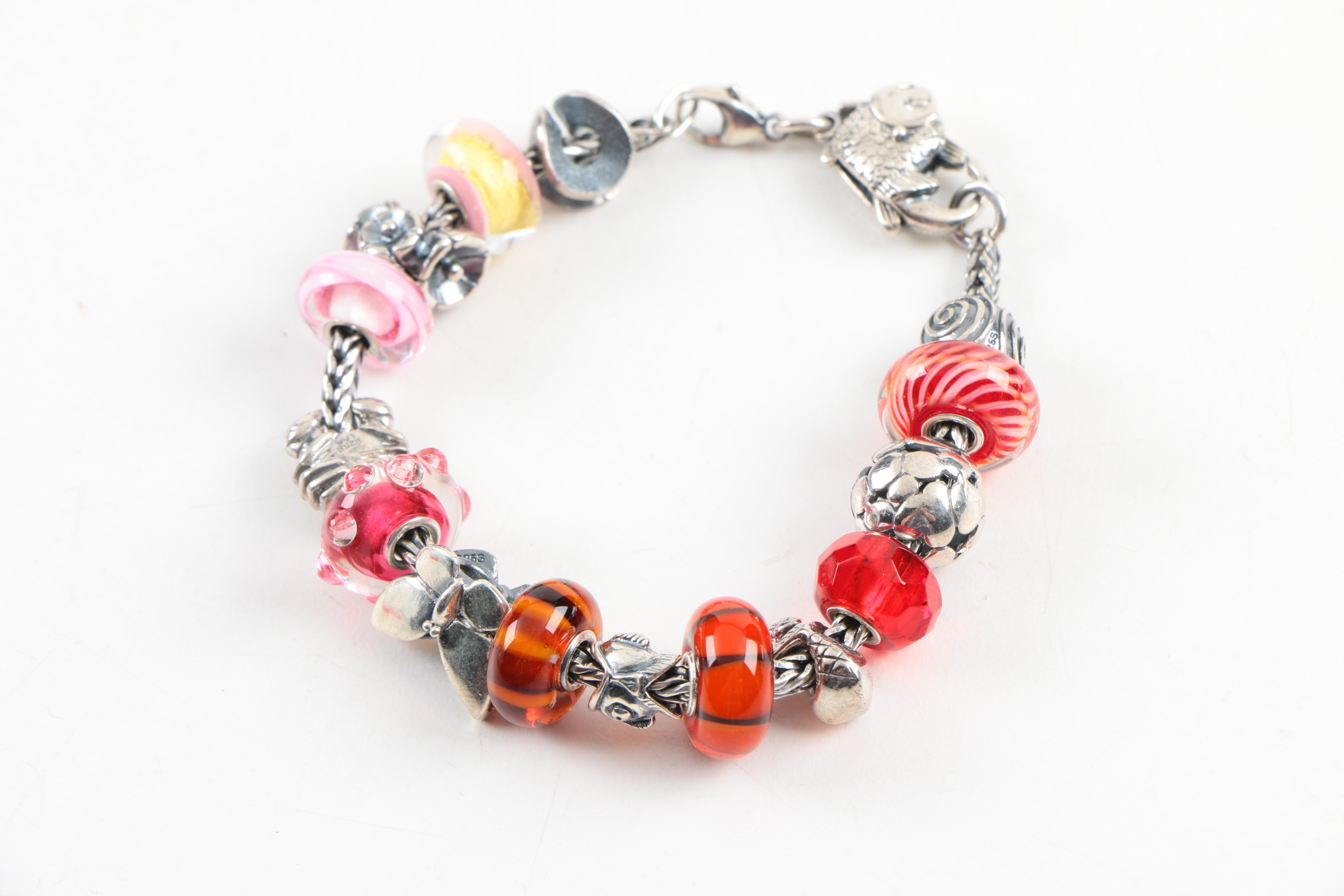 Sterling Silver "Trollbeads" Charm Bracelet