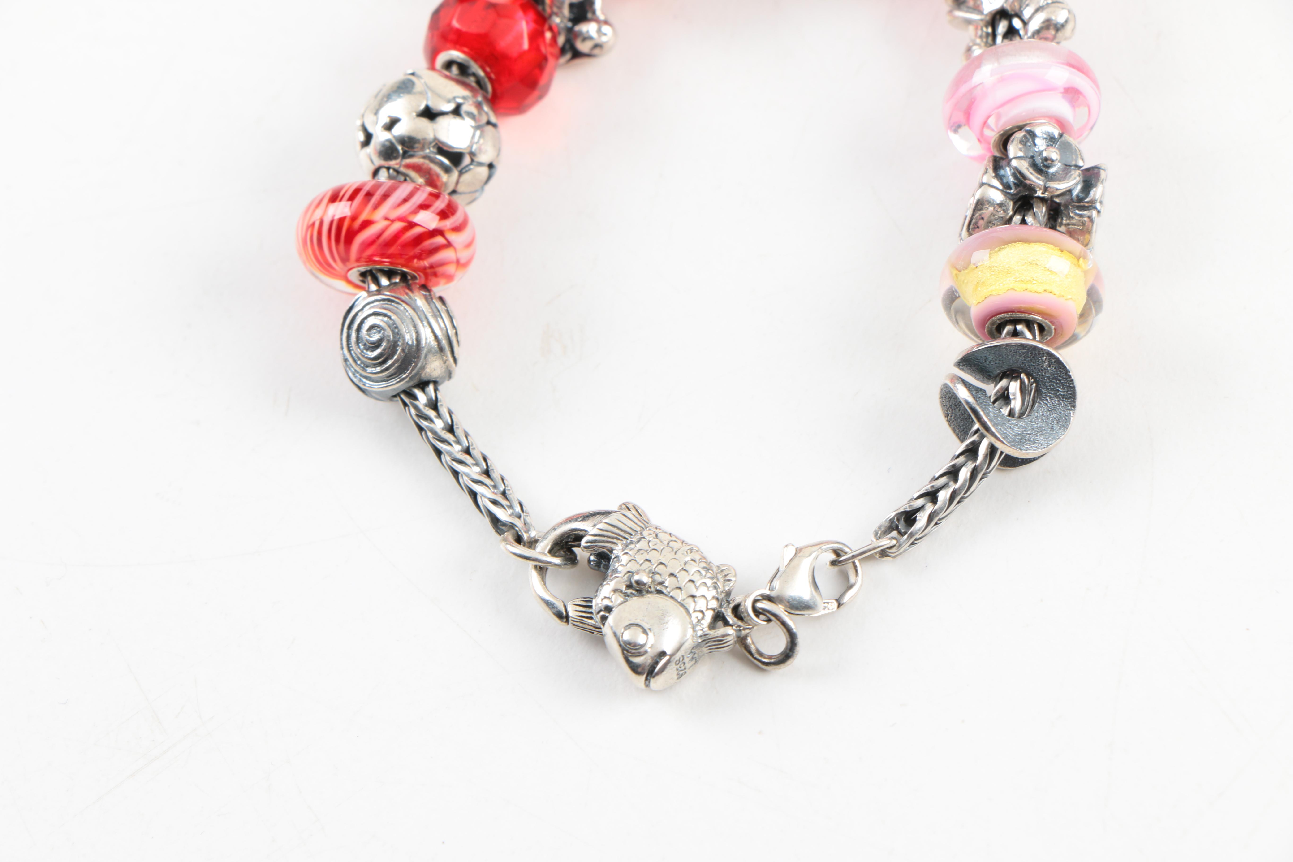 Sterling Silver "Trollbeads" Charm Bracelet