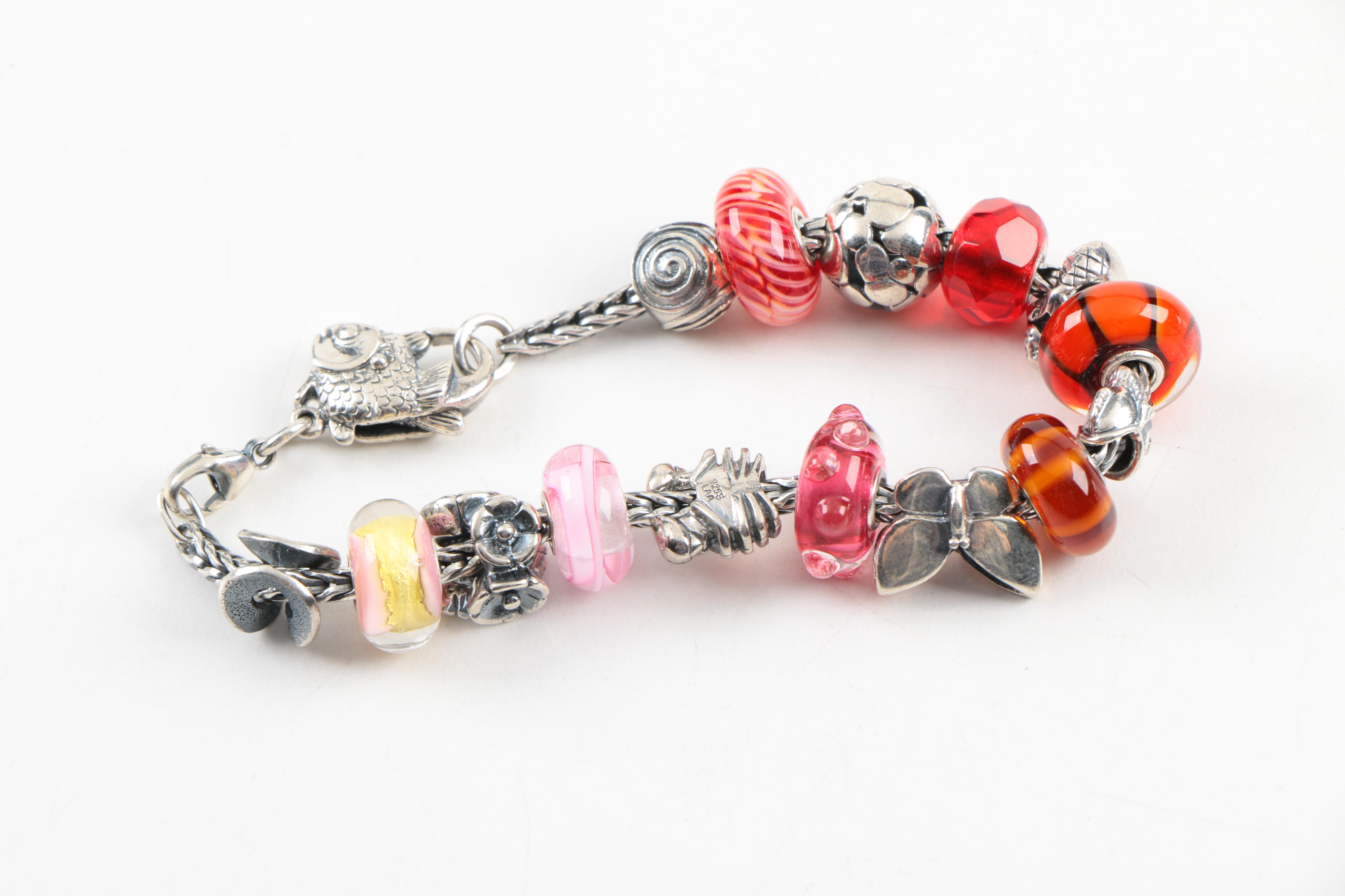 Sterling Silver "Trollbeads" Charm Bracelet