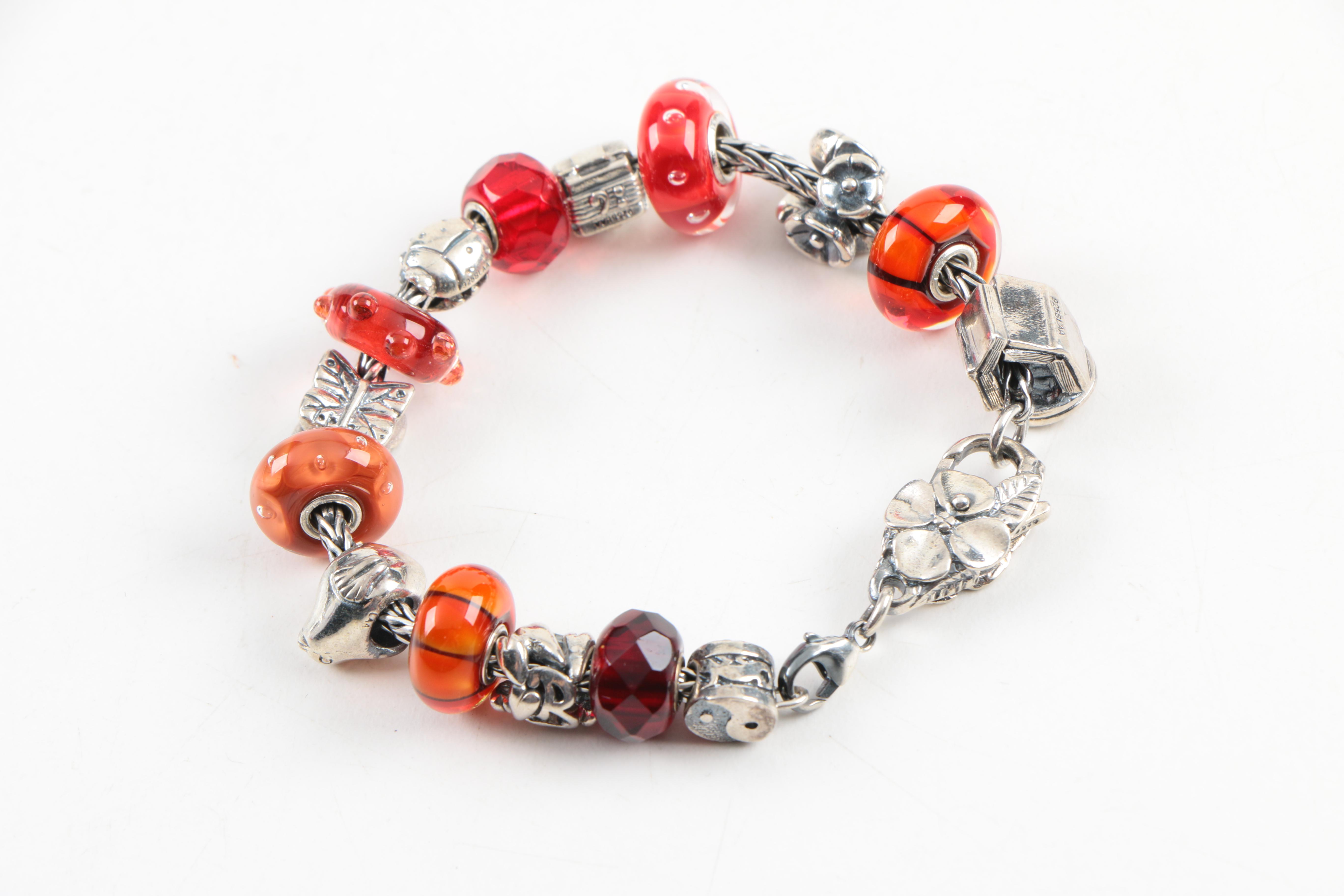 Sterling Silver "Trollbeads" Charm Bracelet