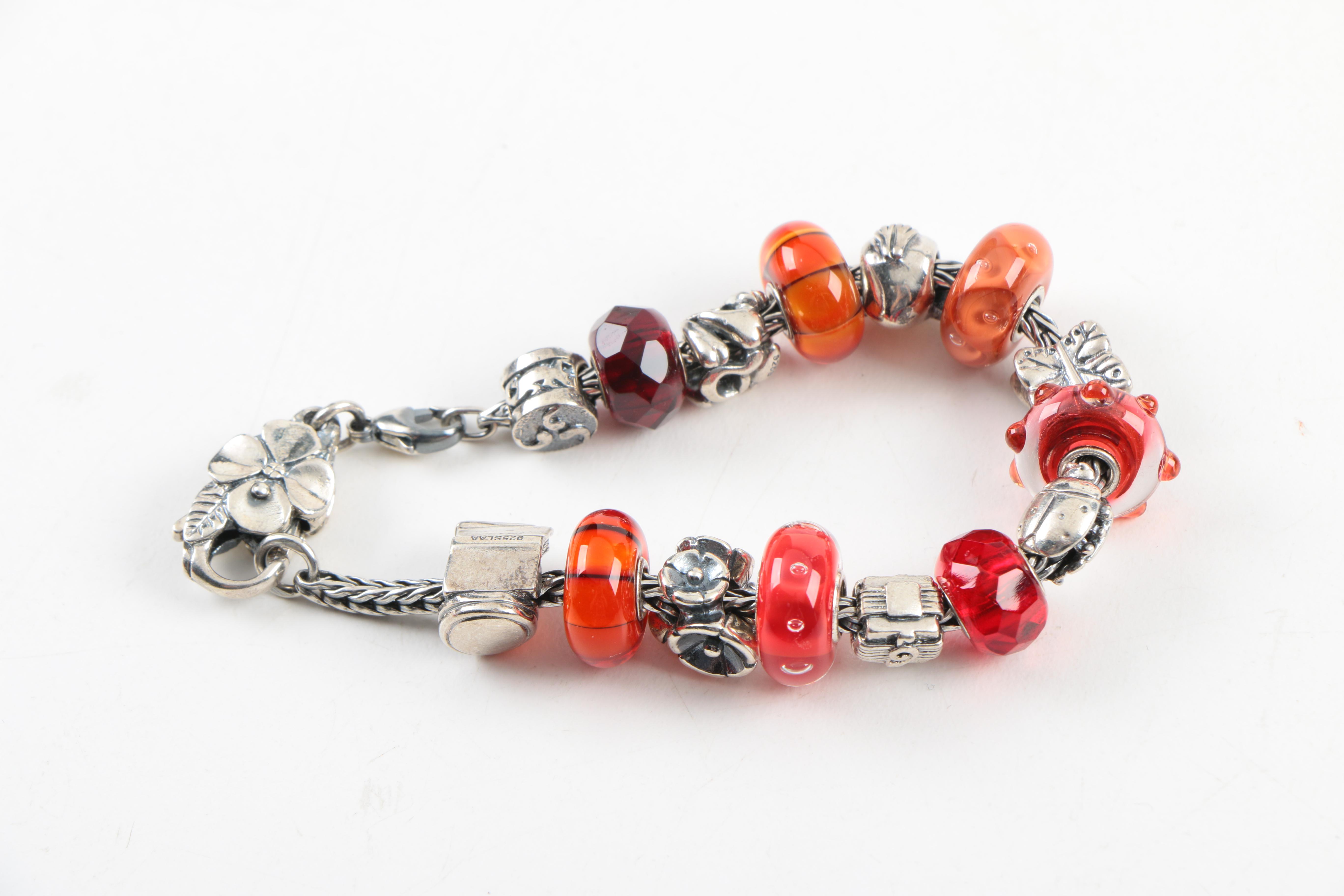 Sterling Silver "Trollbeads" Charm Bracelet
