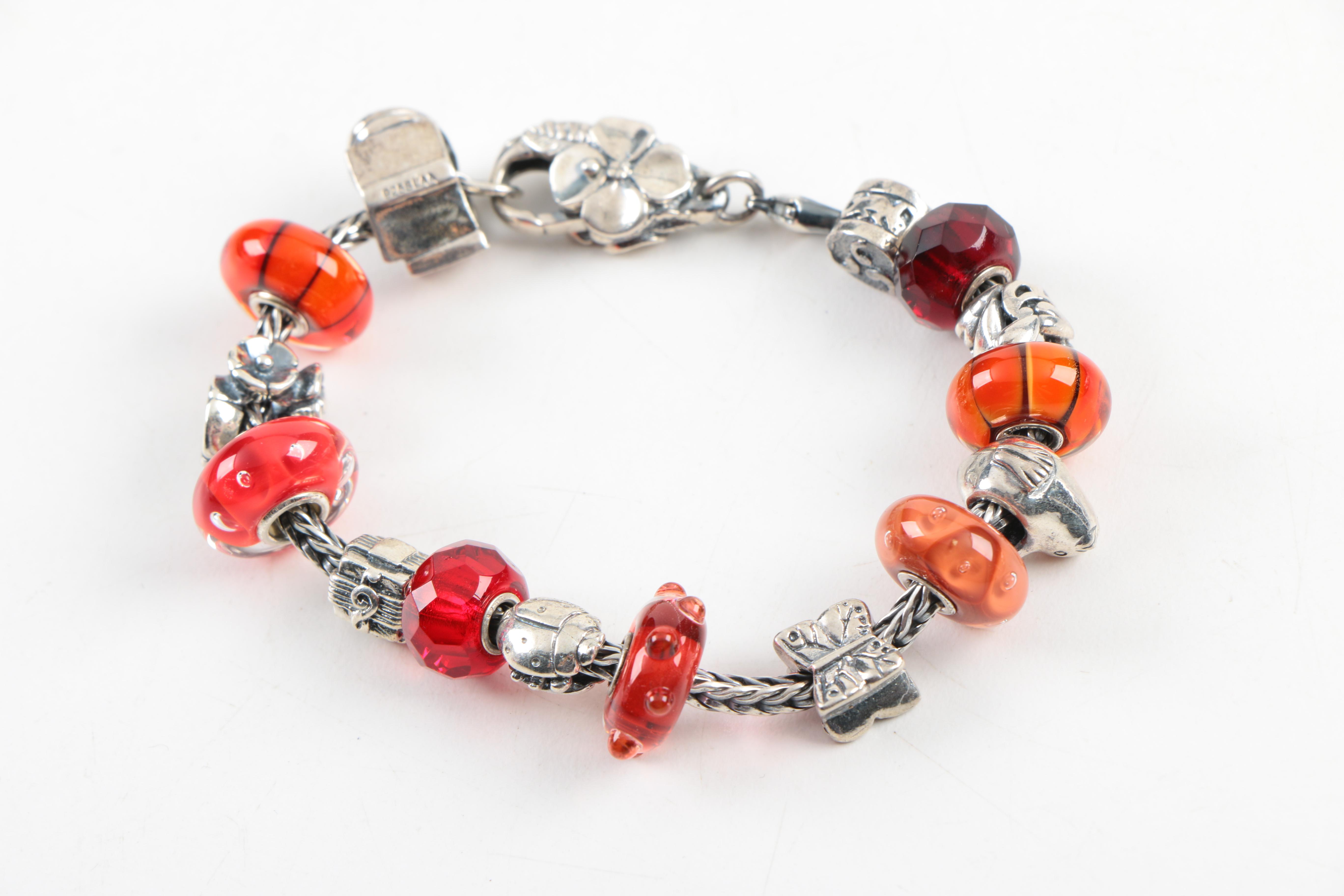 Sterling Silver "Trollbeads" Charm Bracelet