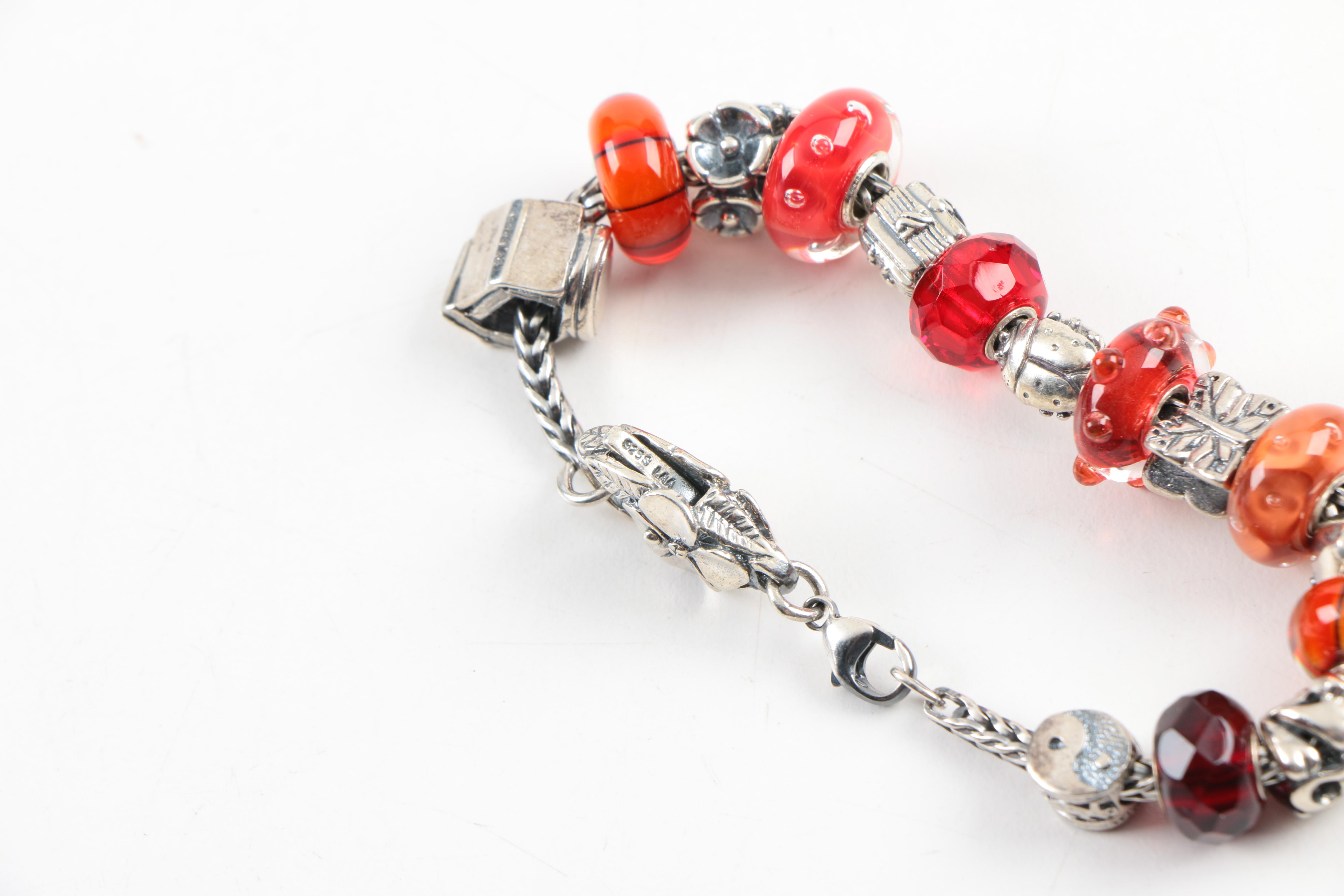 Sterling Silver "Trollbeads" Charm Bracelet