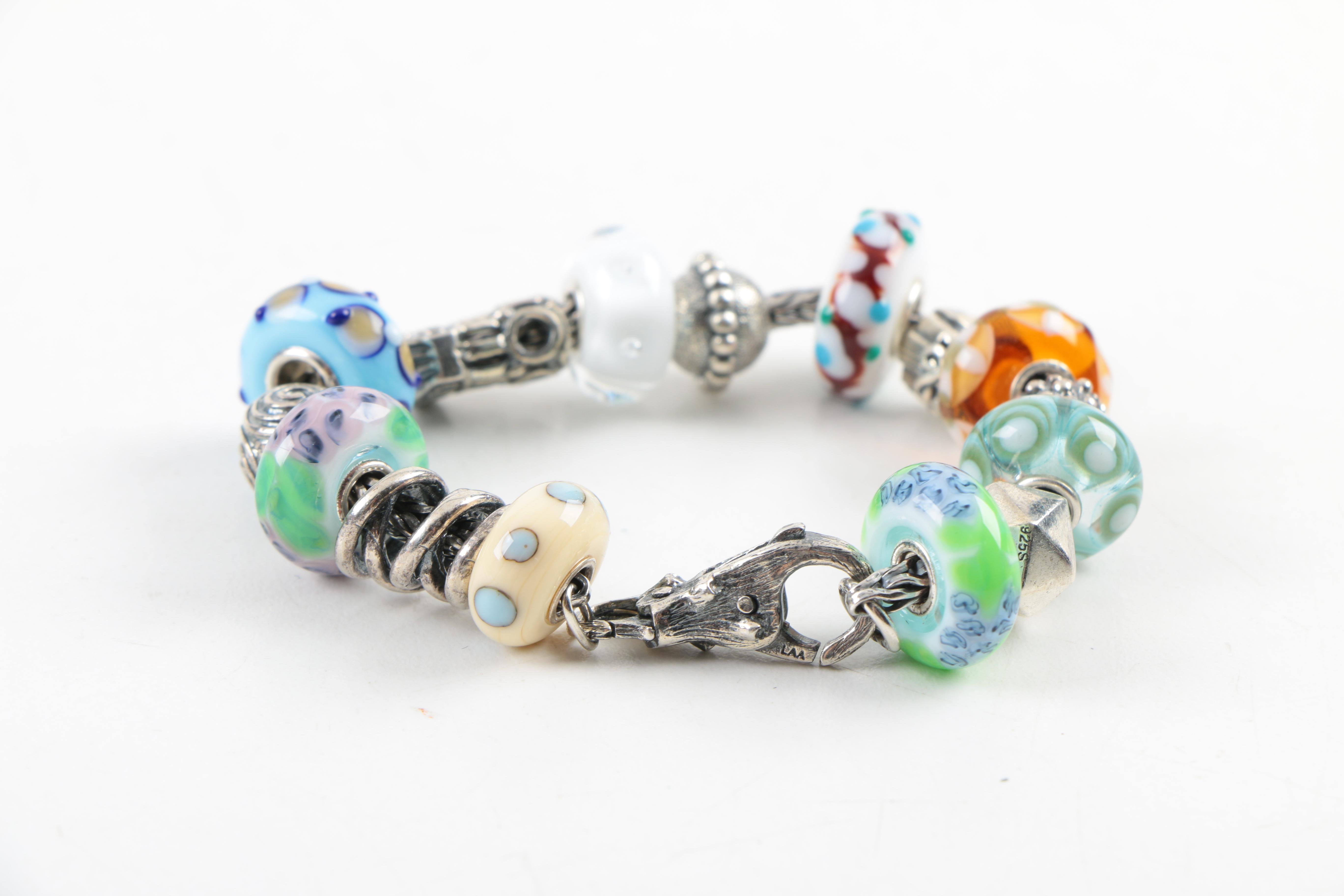 Sterling Silver "Trollbeads" Charm Bracelet