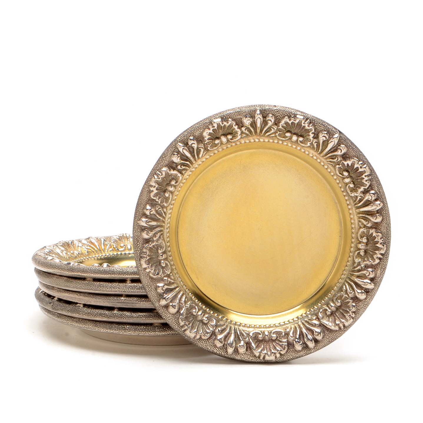 Antique Sterling Silver Butter Pats By Wood & Hughes