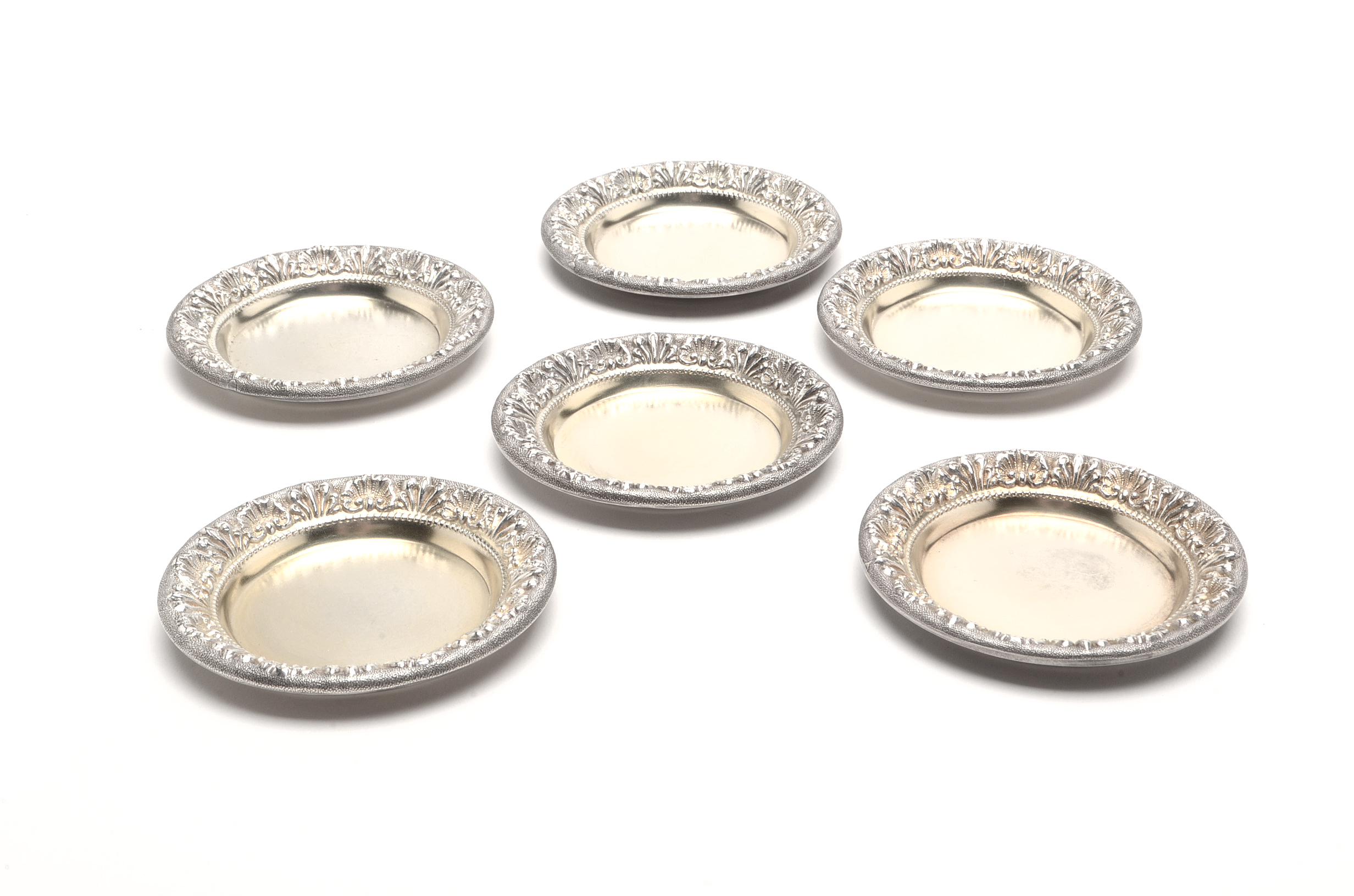 Antique Sterling Silver Butter Pats By Wood & Hughes