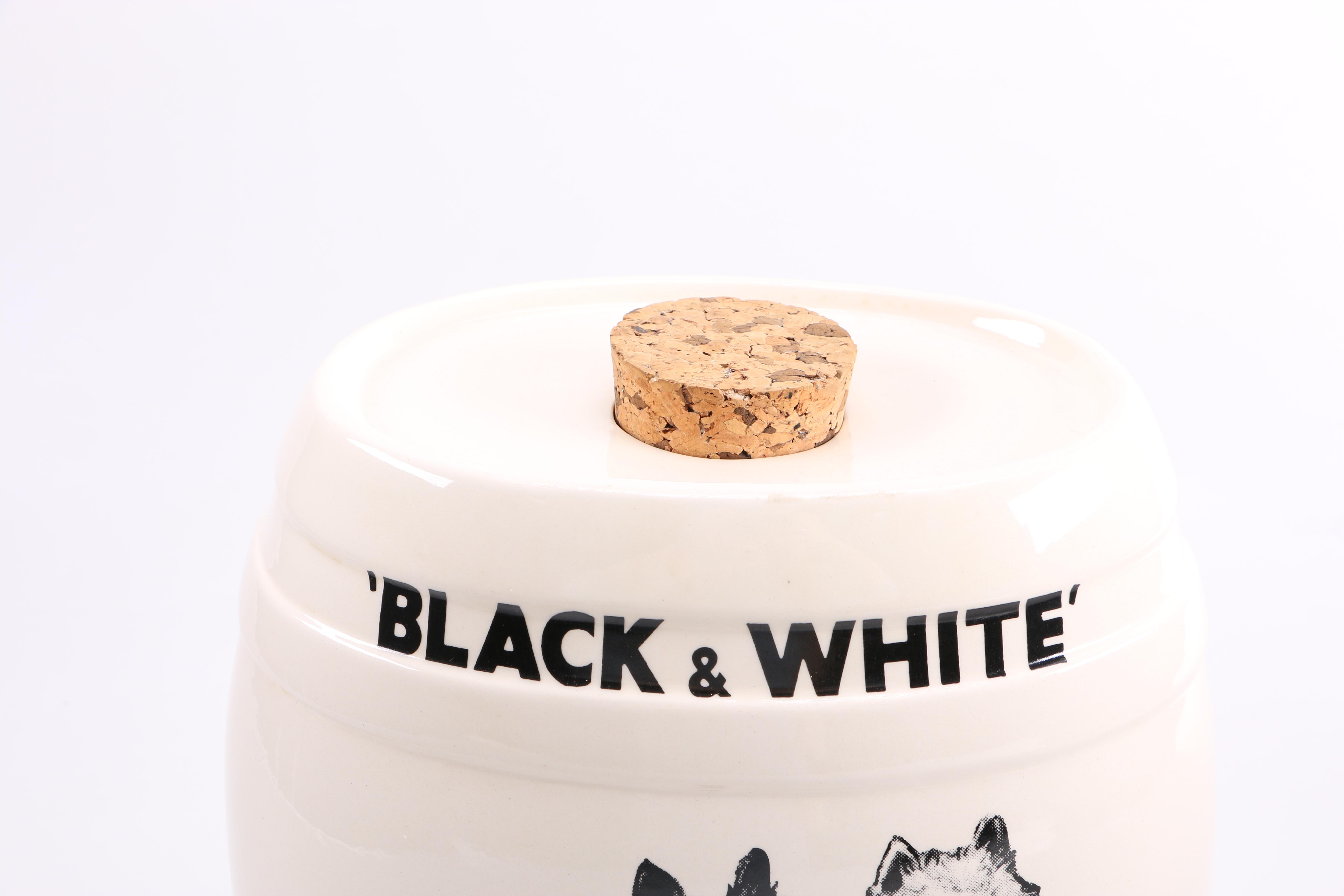 English Black & White Whiskey Ironstone Scotch Whisky Keg