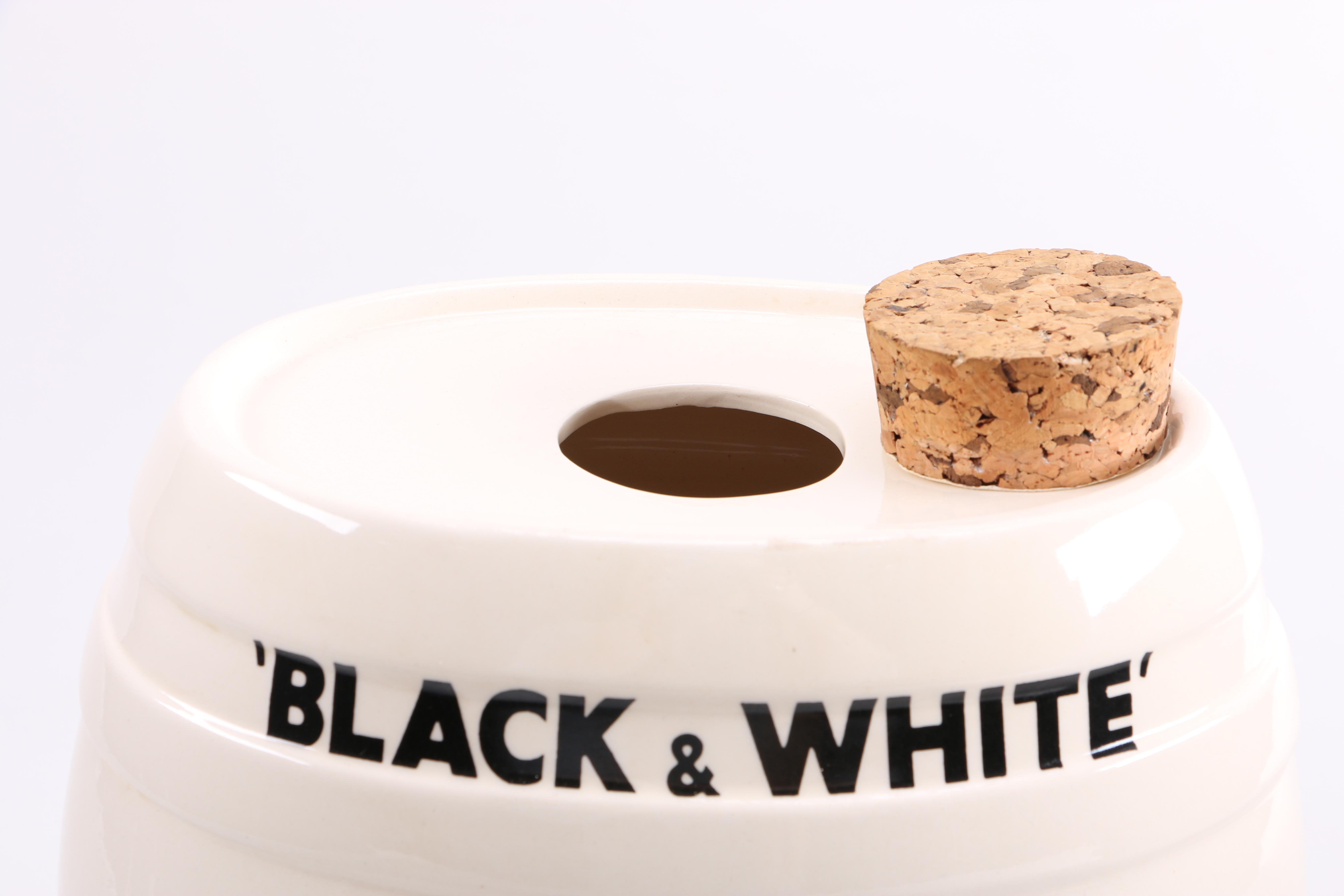 English Black & White Whiskey Ironstone Scotch Whisky Keg