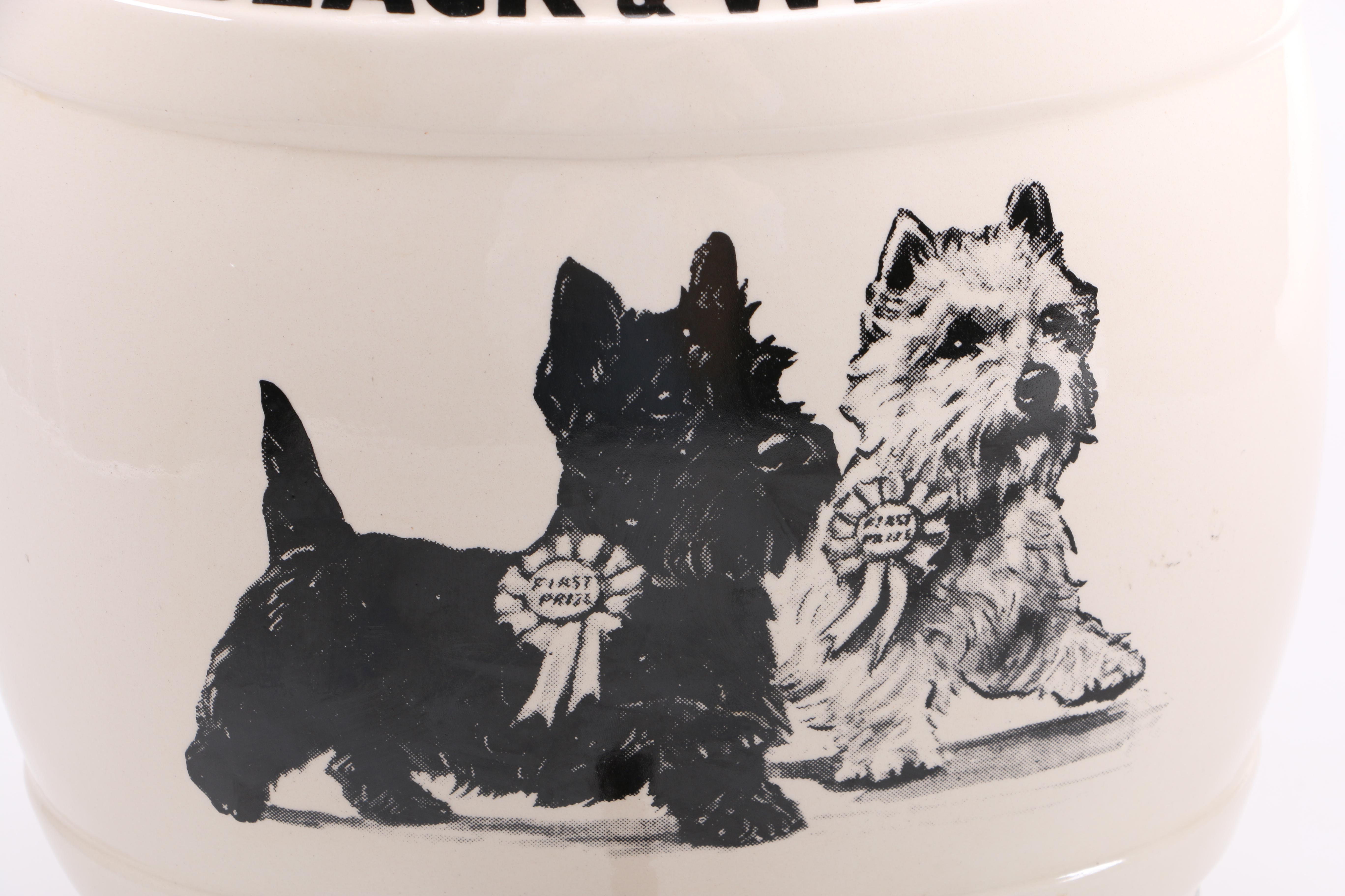 English Black & White Whiskey Ironstone Scotch Whisky Keg