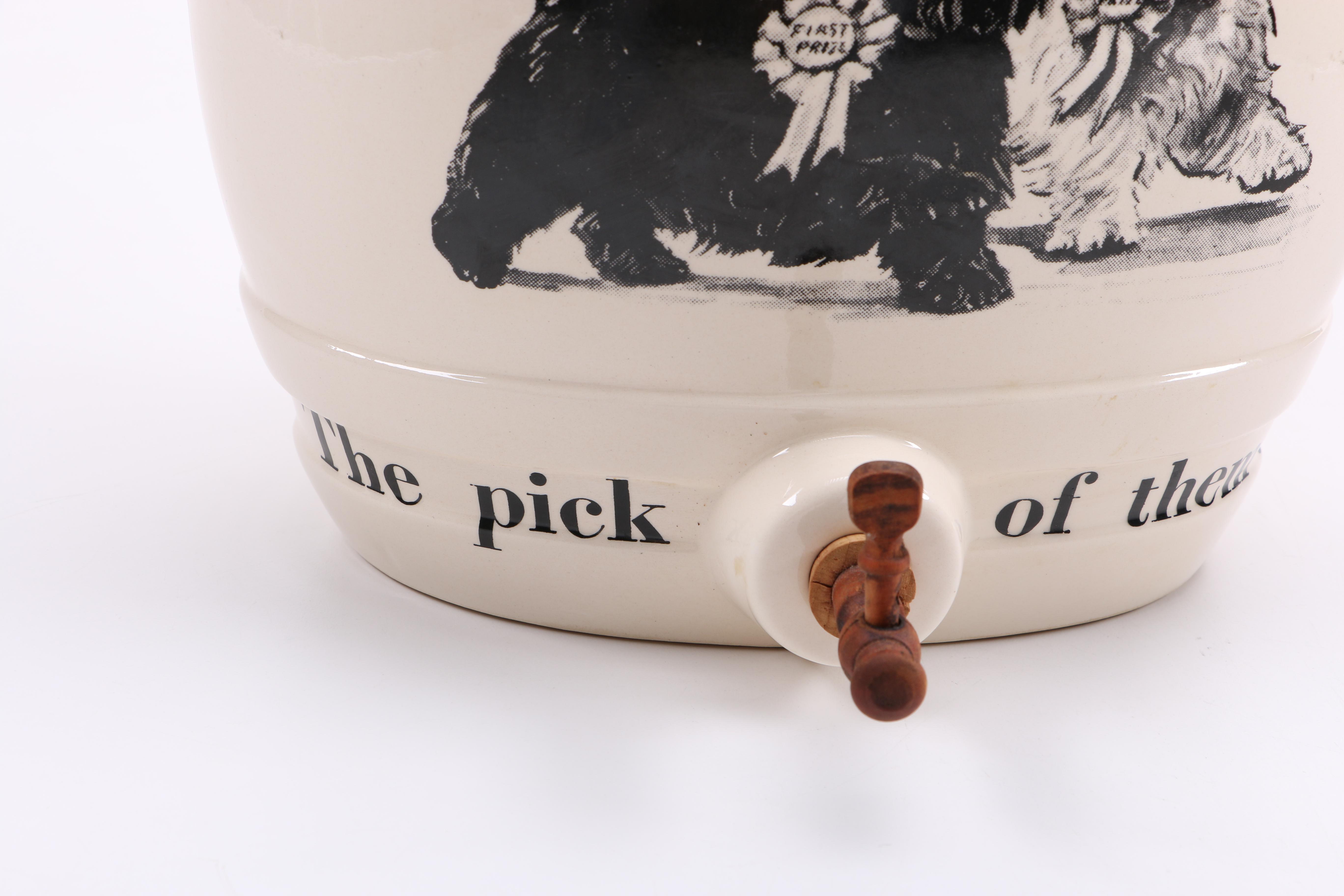 English Black & White Whiskey Ironstone Scotch Whisky Keg