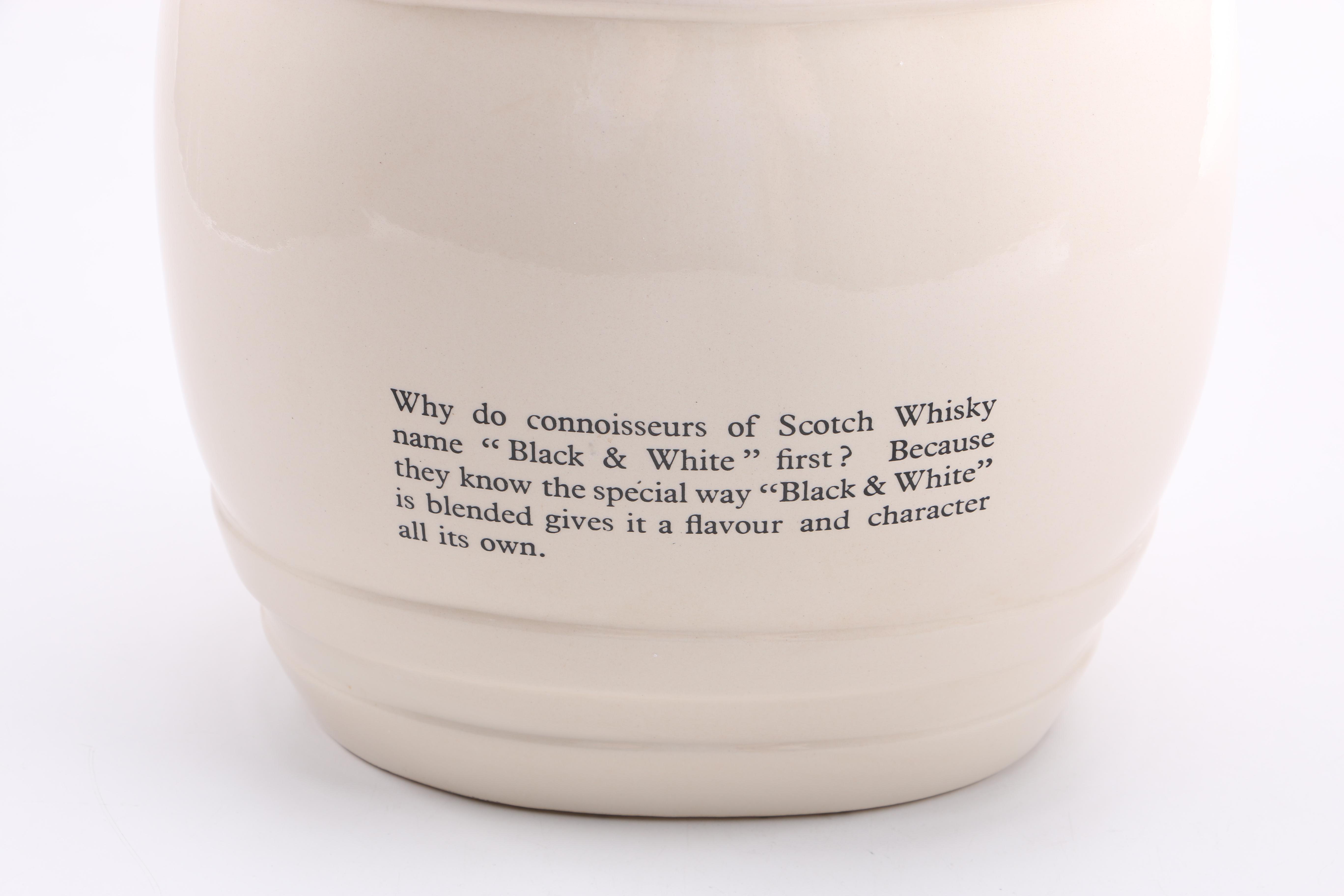 English Black & White Whiskey Ironstone Scotch Whisky Keg