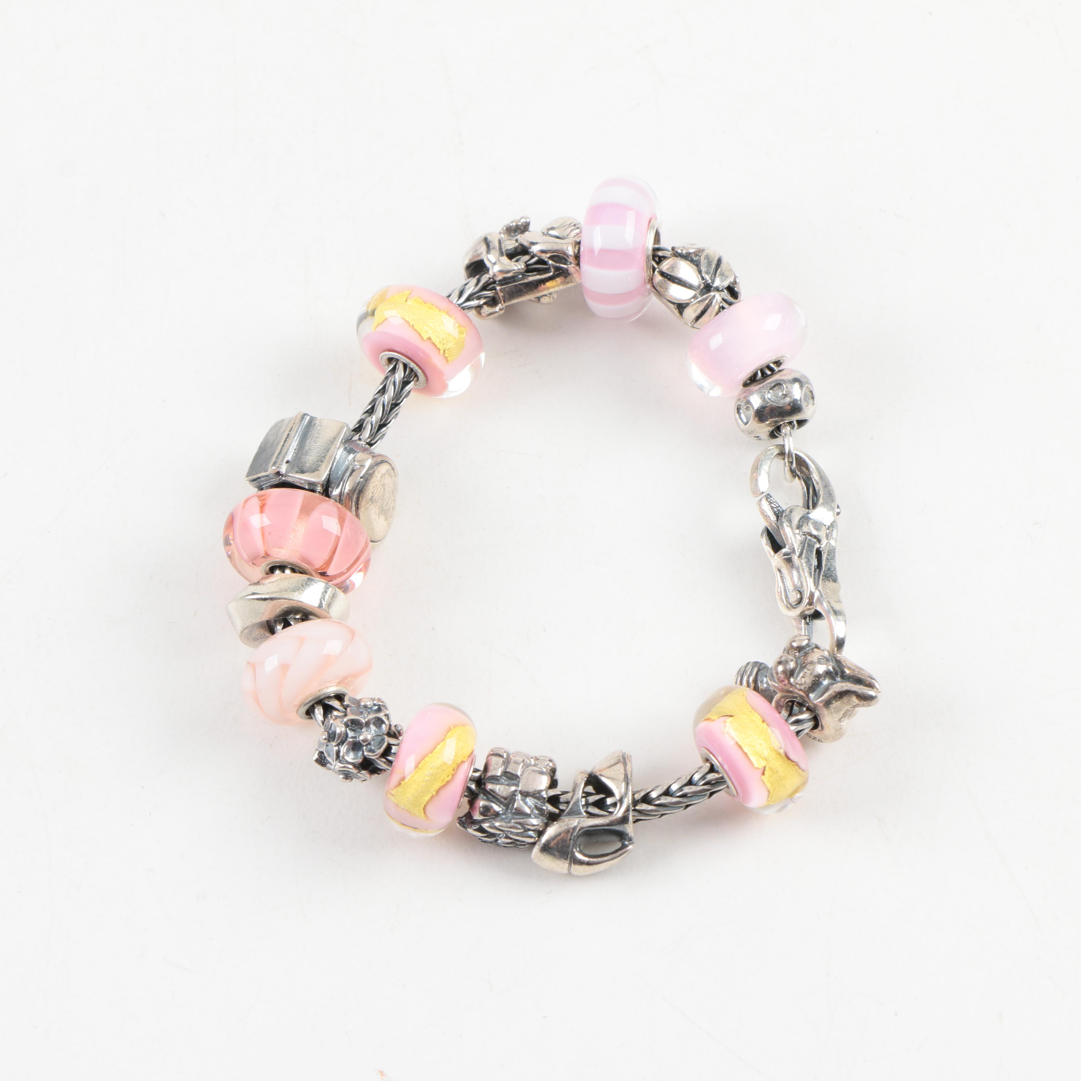Sterling Silver "Trollbeads" Charm Bracelet