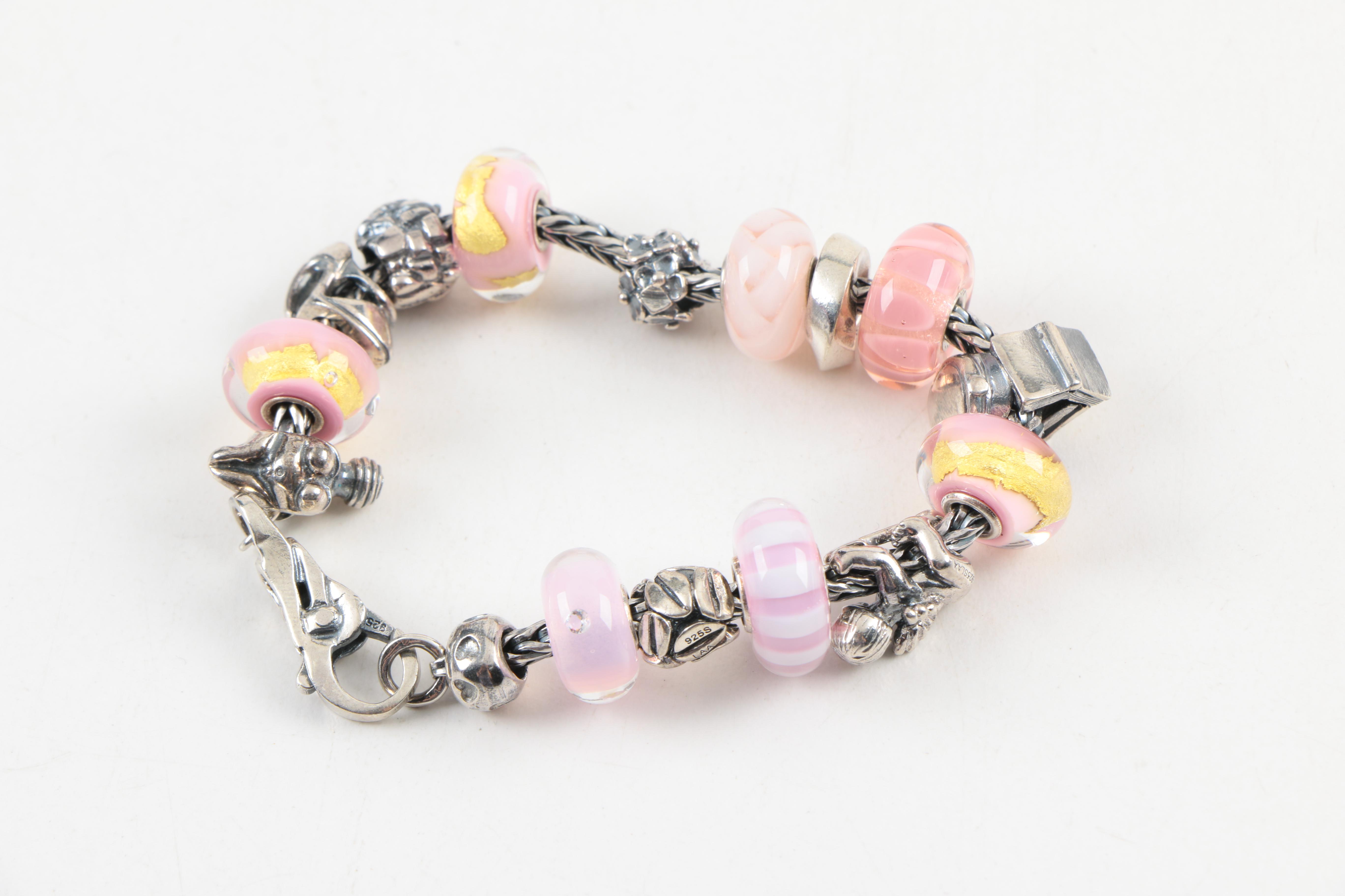 Sterling Silver "Trollbeads" Charm Bracelet