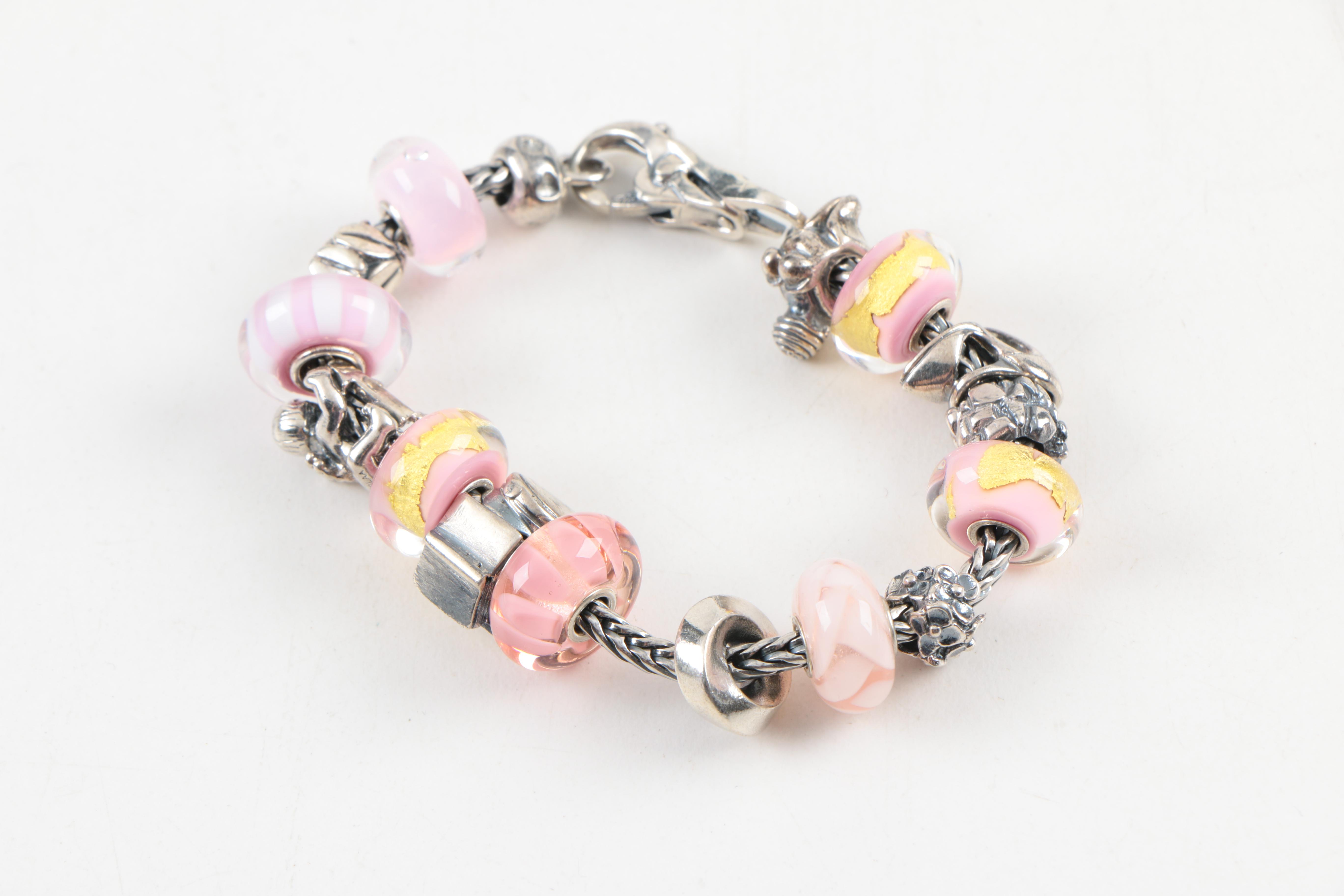Sterling Silver "Trollbeads" Charm Bracelet
