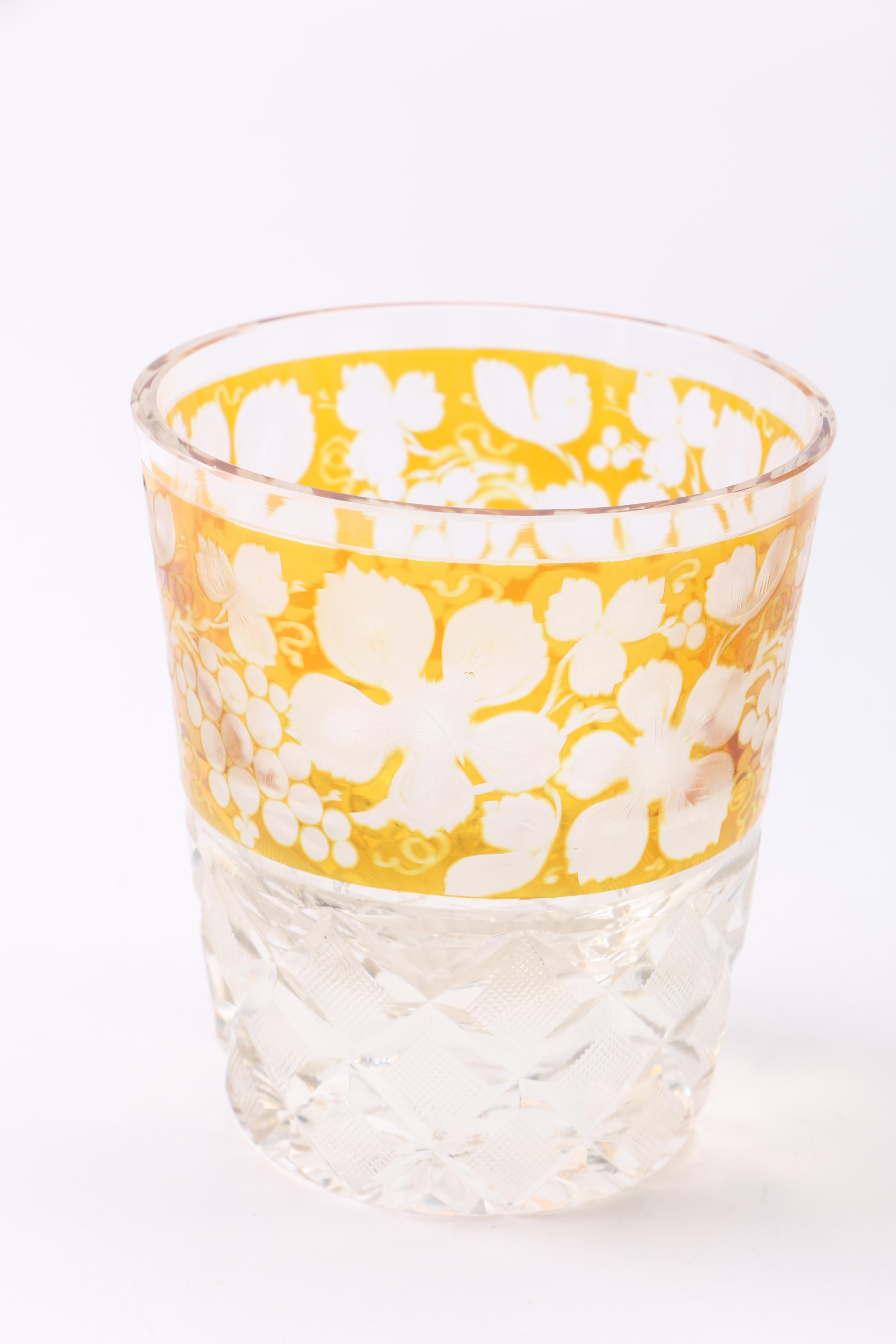 Orange Glass Pitcher and Drinking Glasses