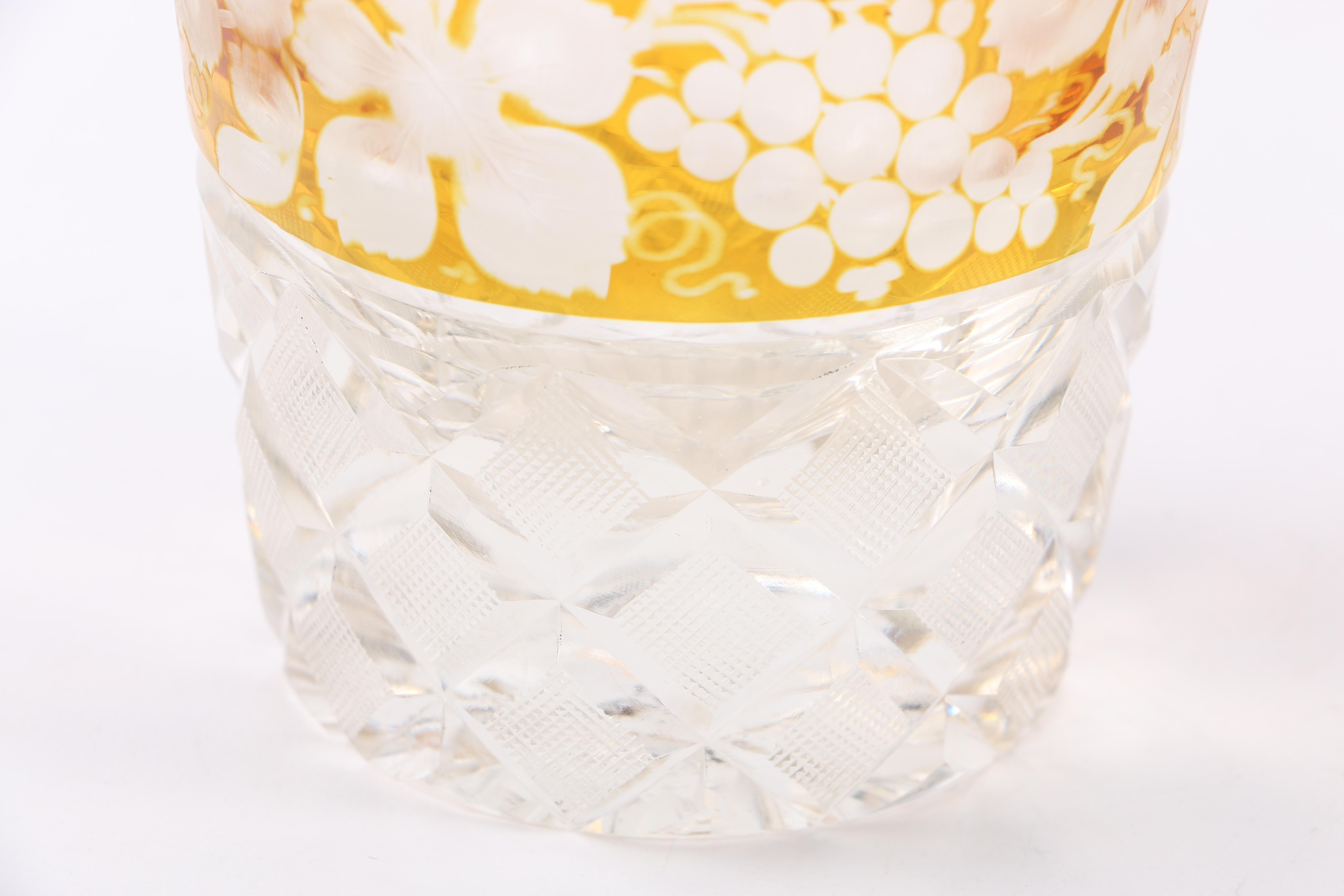 Orange Glass Pitcher and Drinking Glasses