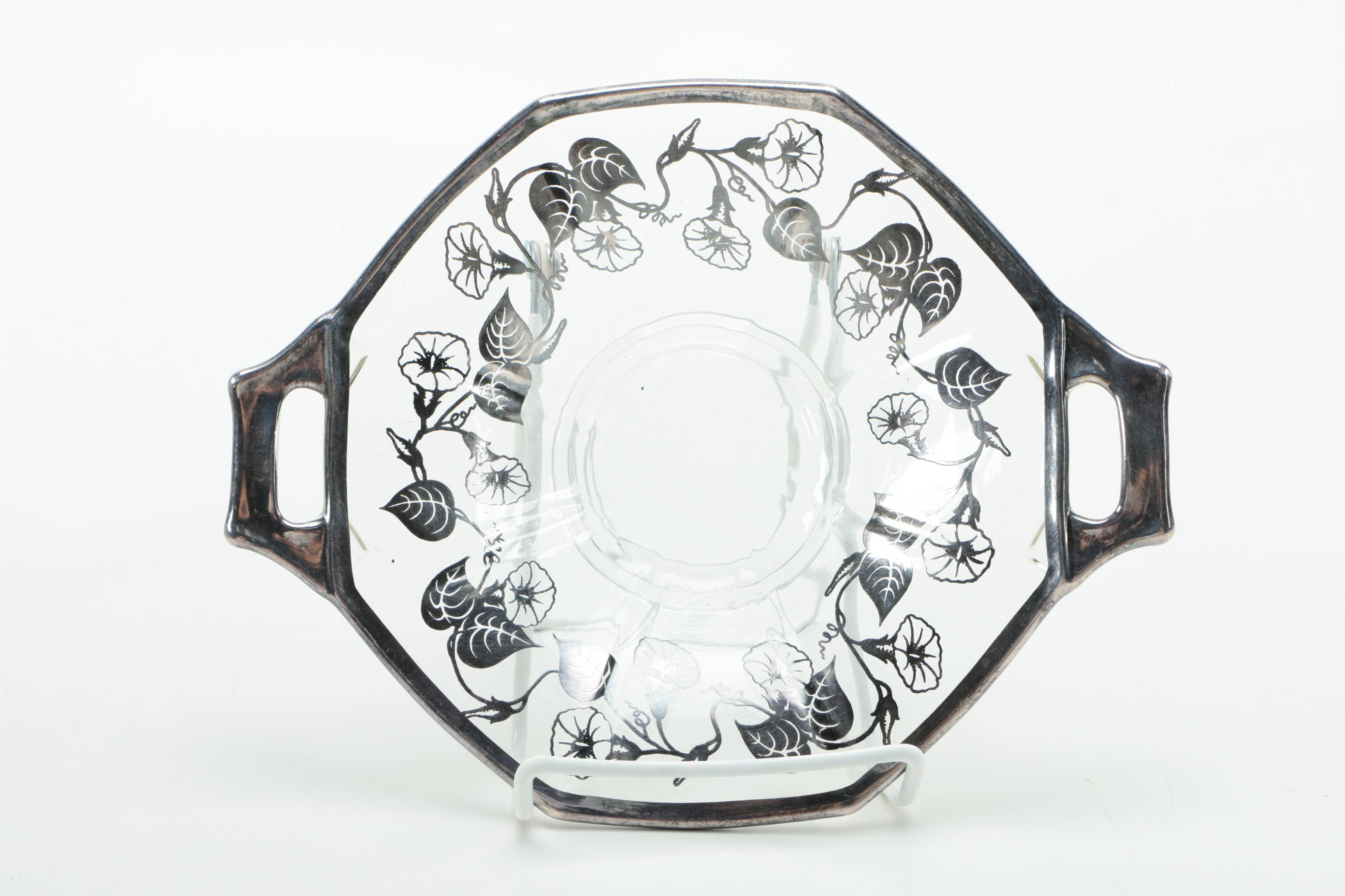 Glass with Silver Overlay Serveware Collection