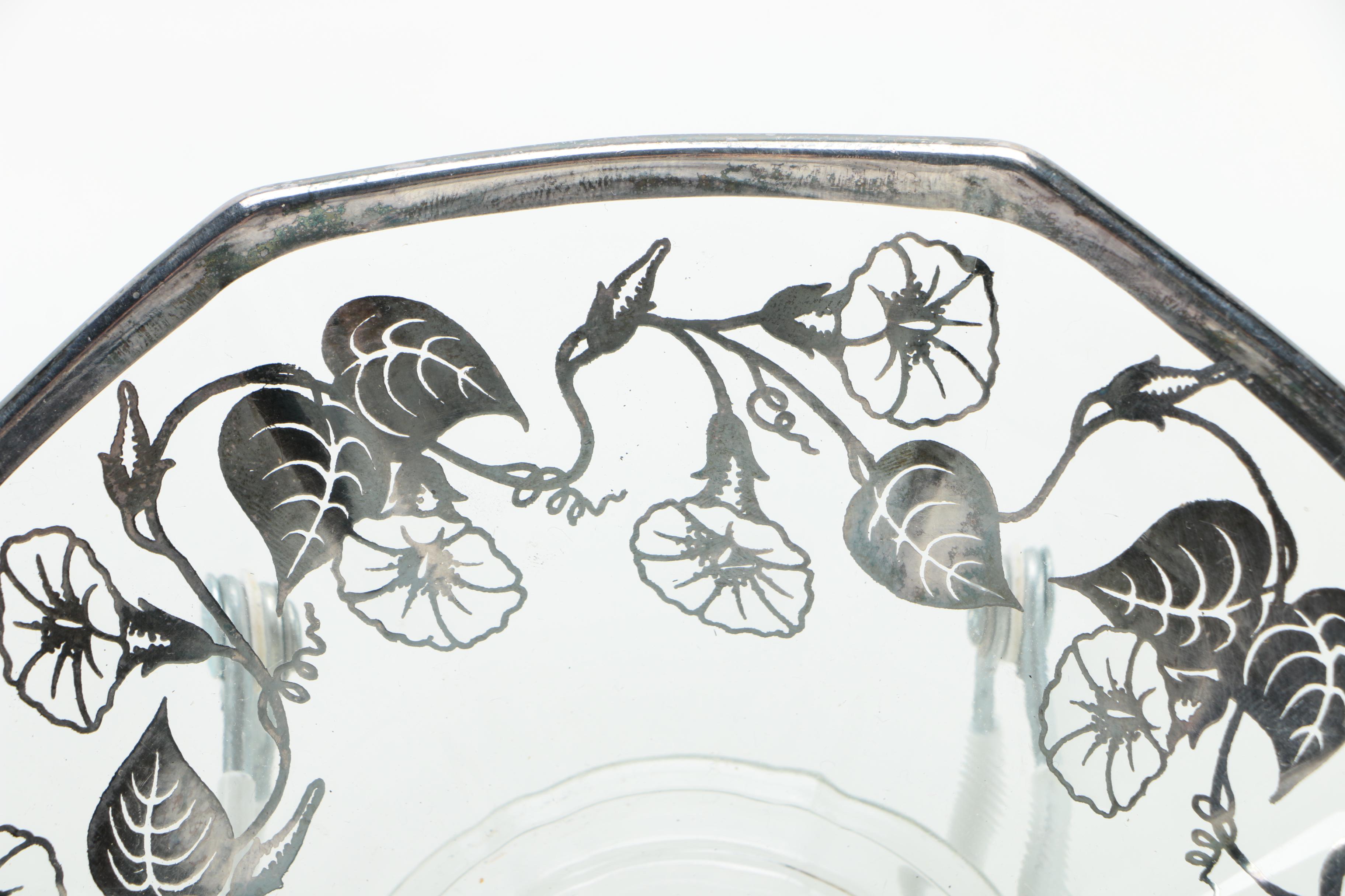 Glass with Silver Overlay Serveware Collection