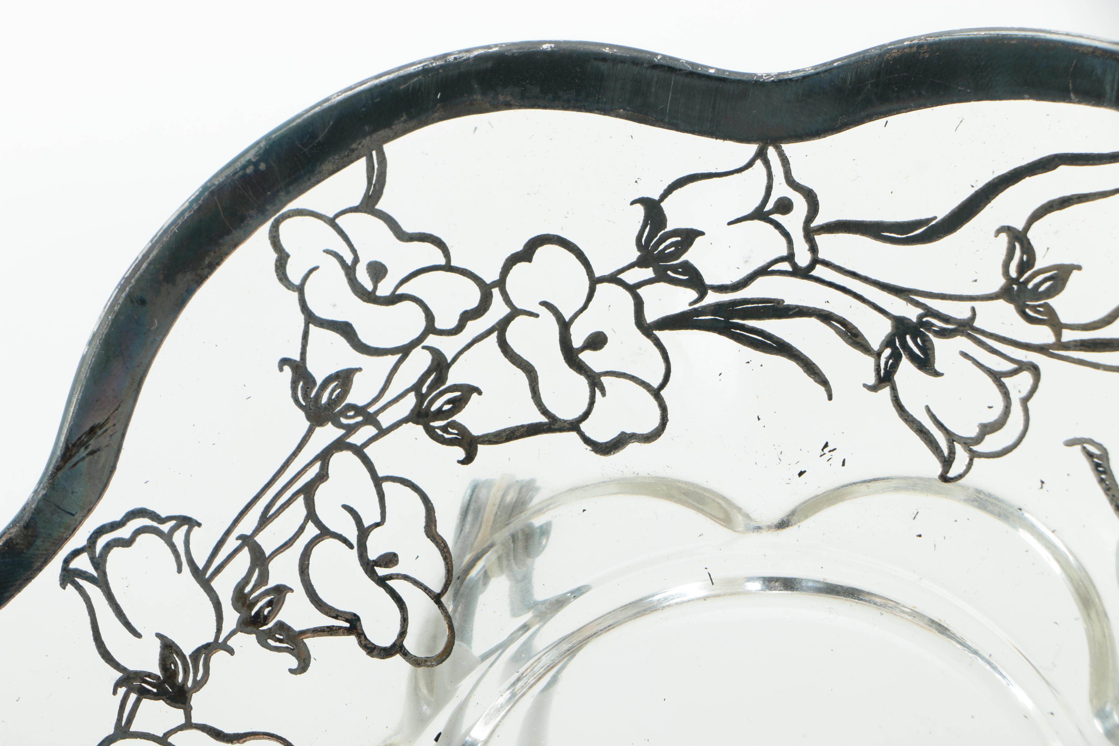 Glass with Silver Overlay Serveware Collection
