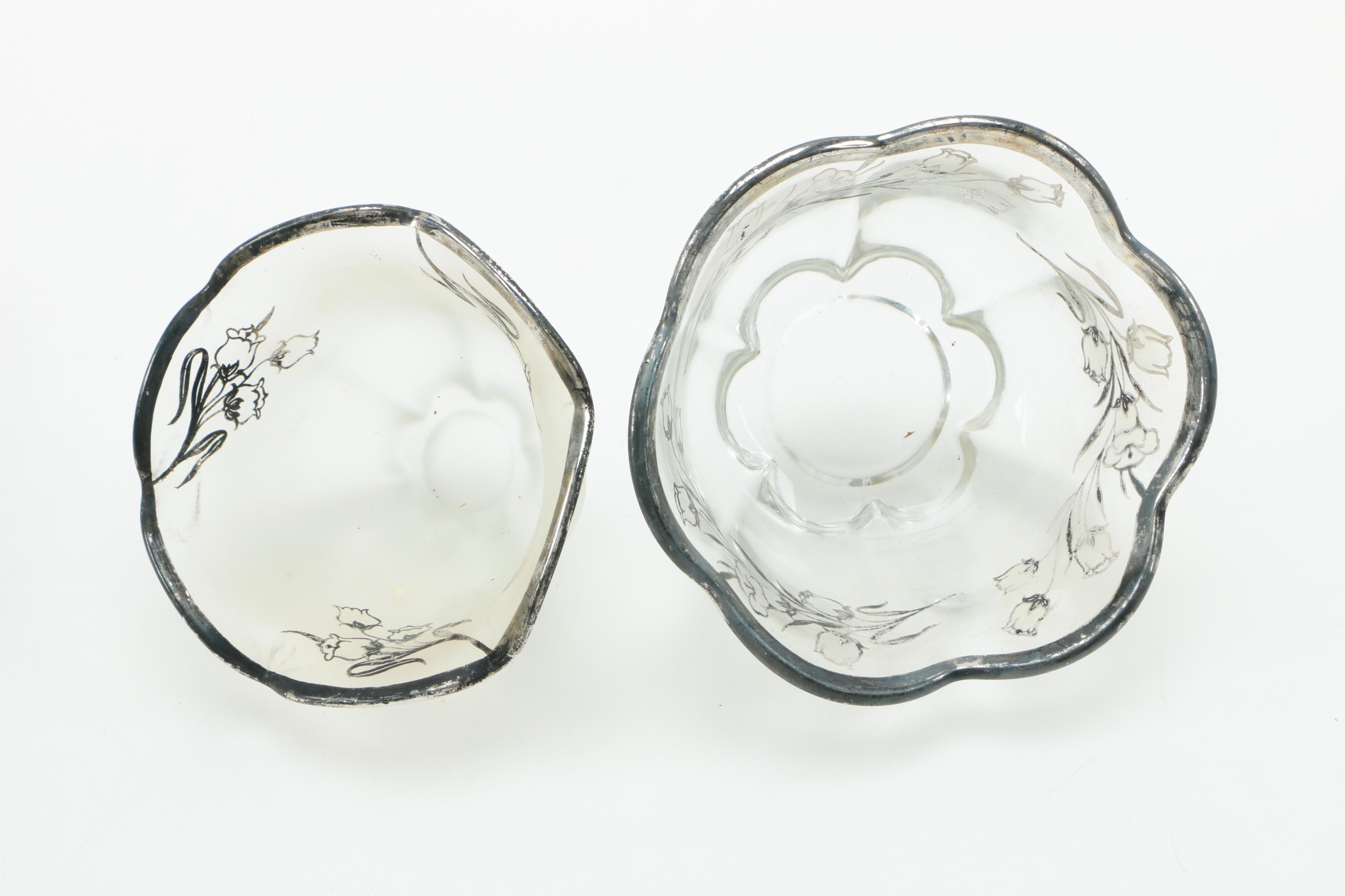 Glass with Silver Overlay Serveware Collection