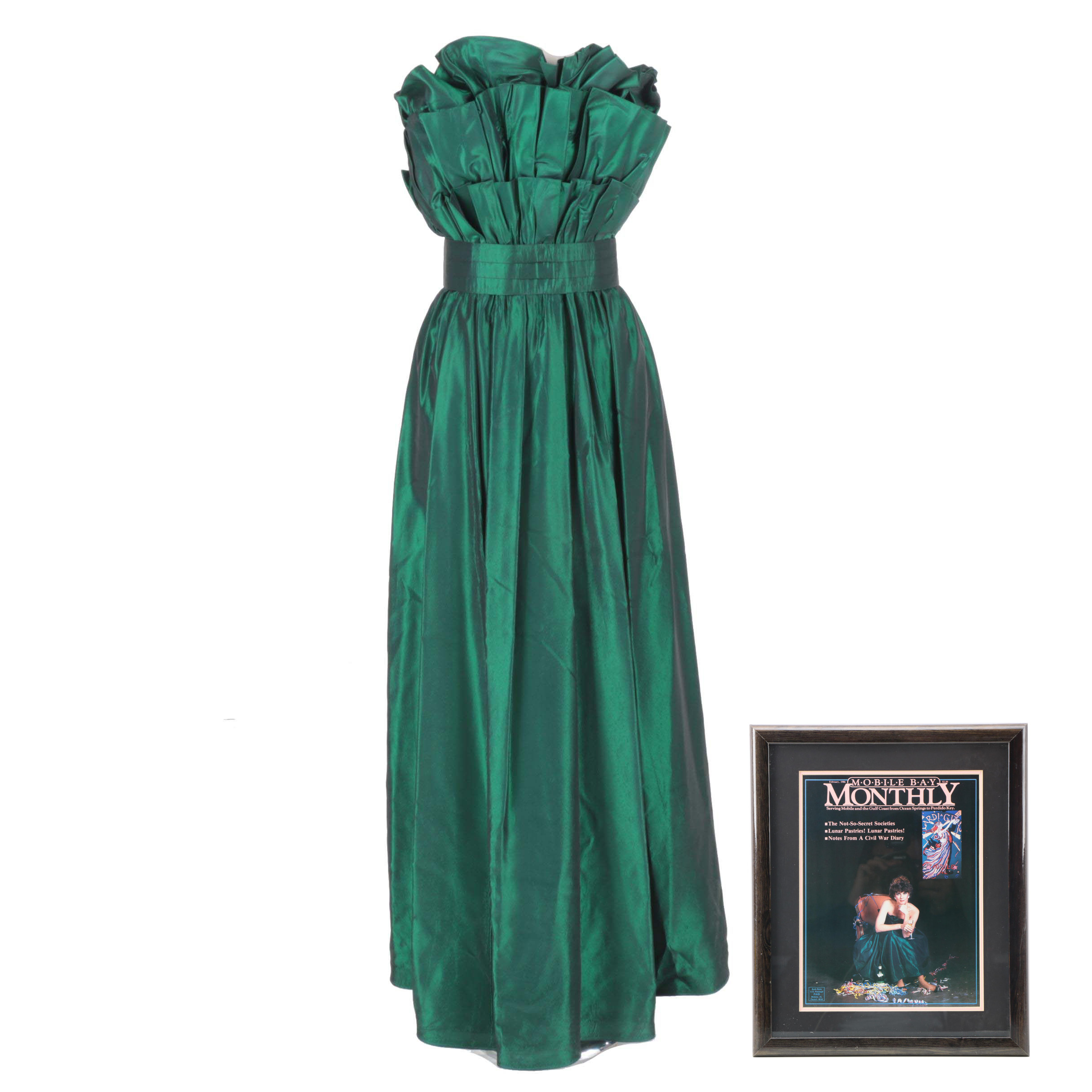 Vintage Strapless Taffeta Gown Worn by C.L. Cunningham