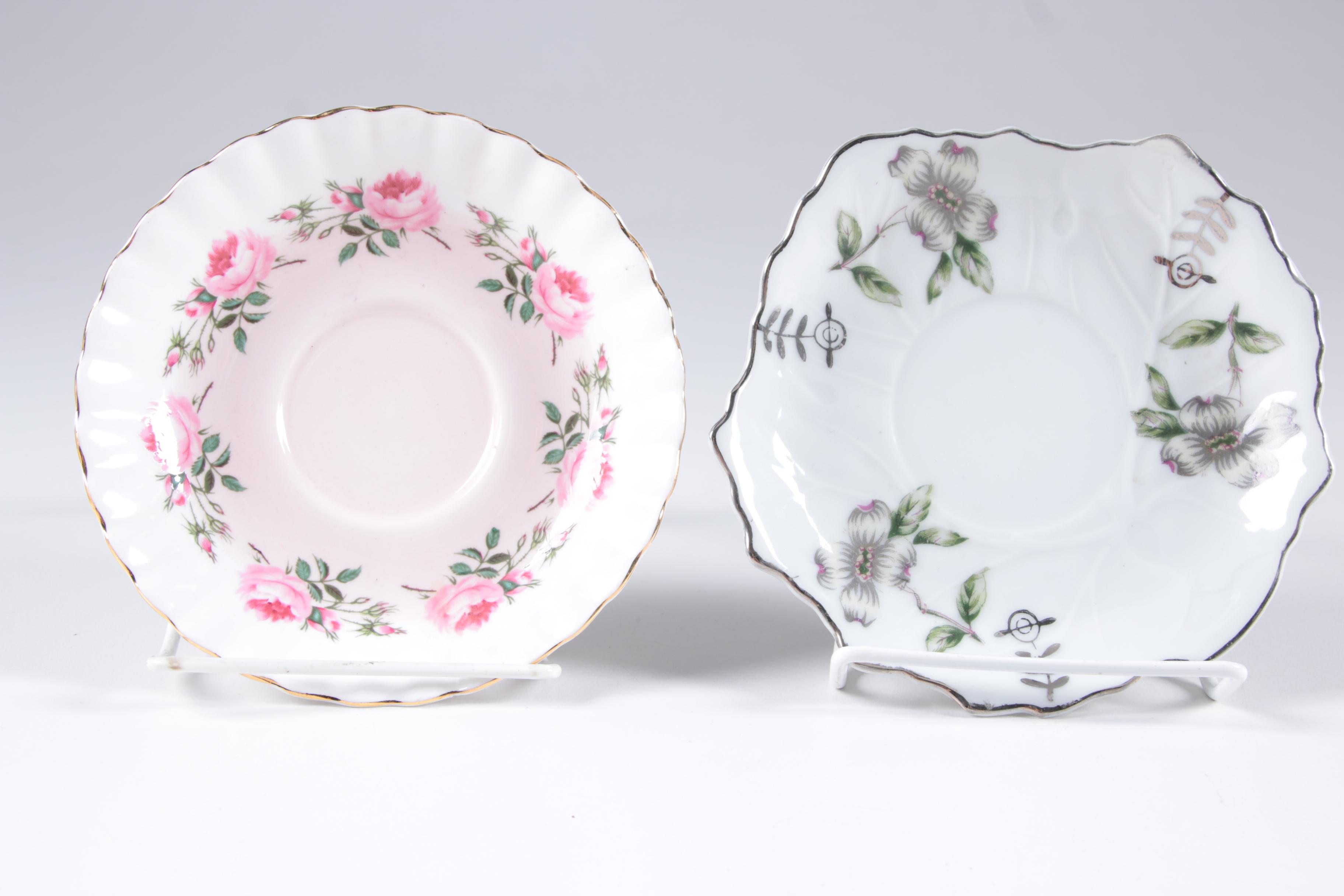 Assorted Teacups with Saucers featuring Royal Albert