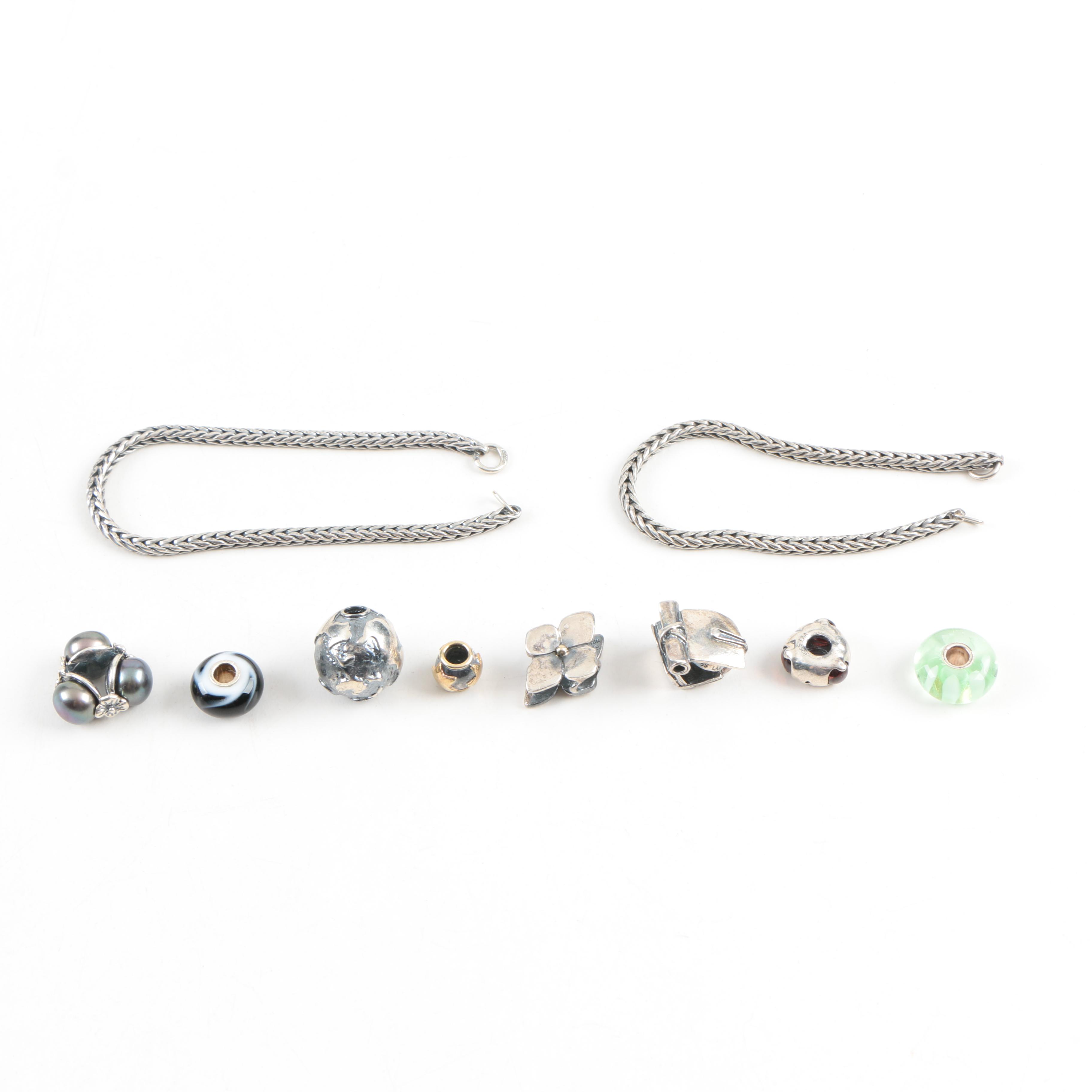 "Trollbeads" Sterling Silver Bracelets and Beads