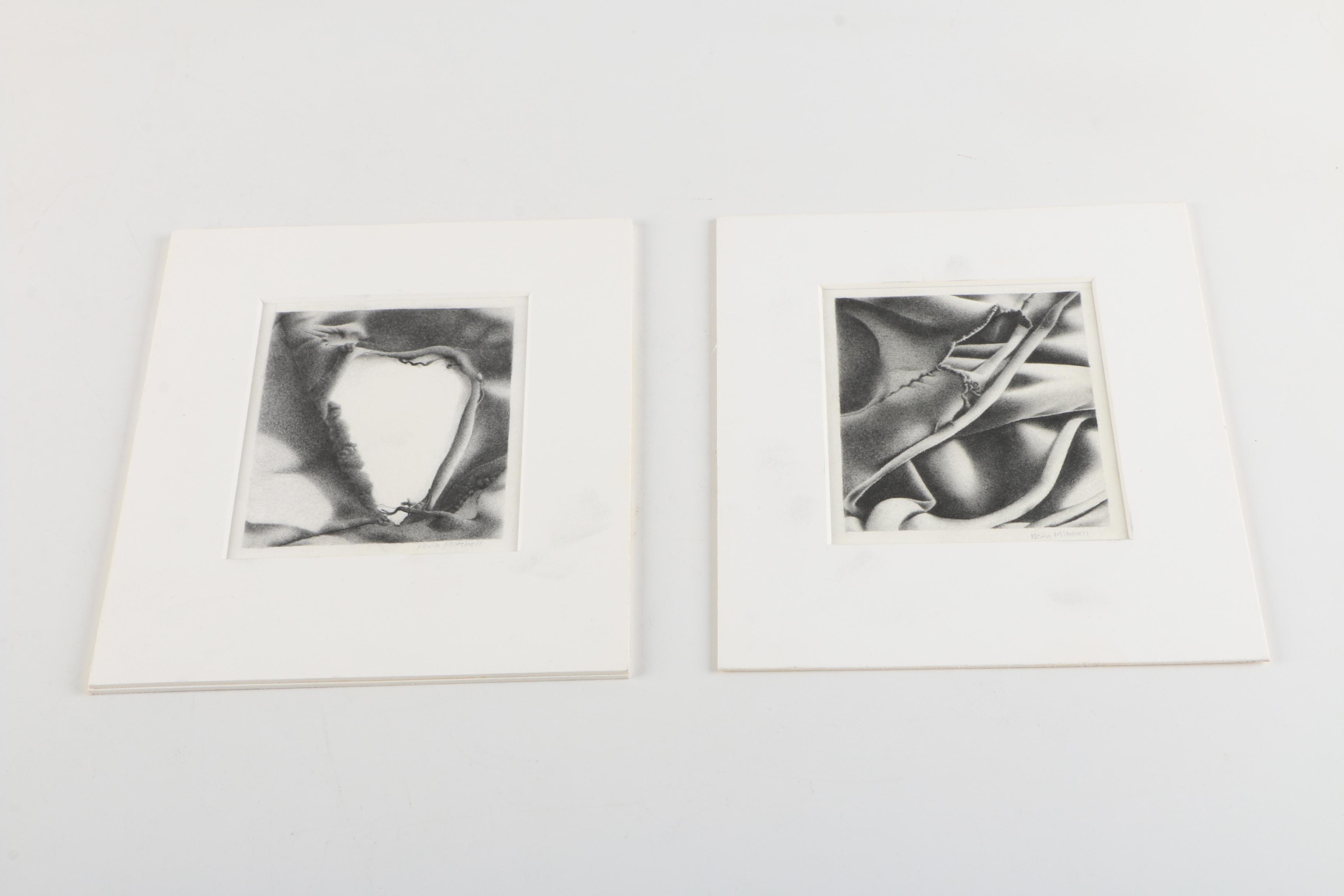 Kevin Mitchell Abstract Charcoal Drawings