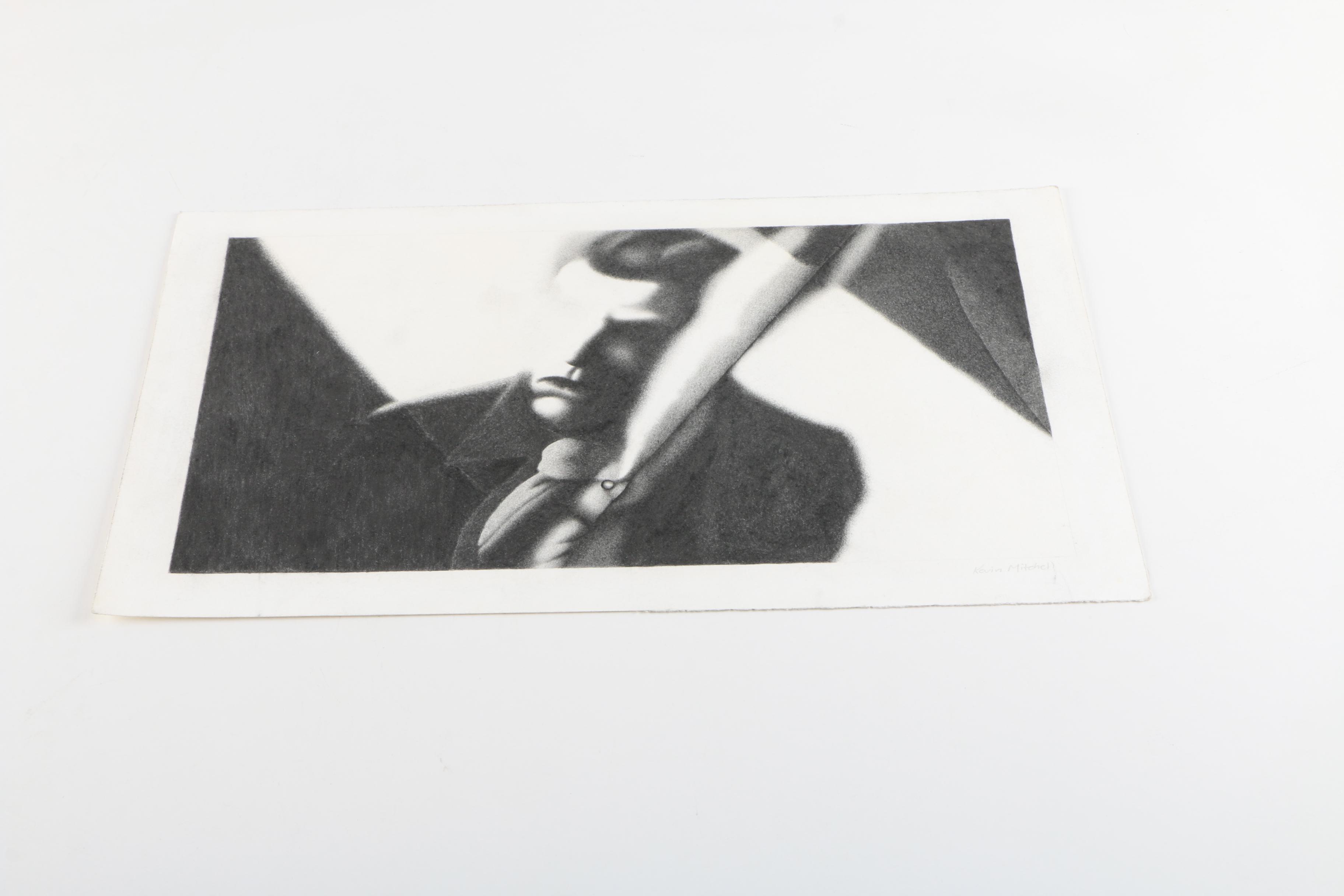 Kevin Mitchell Abstract Charcoal Drawings