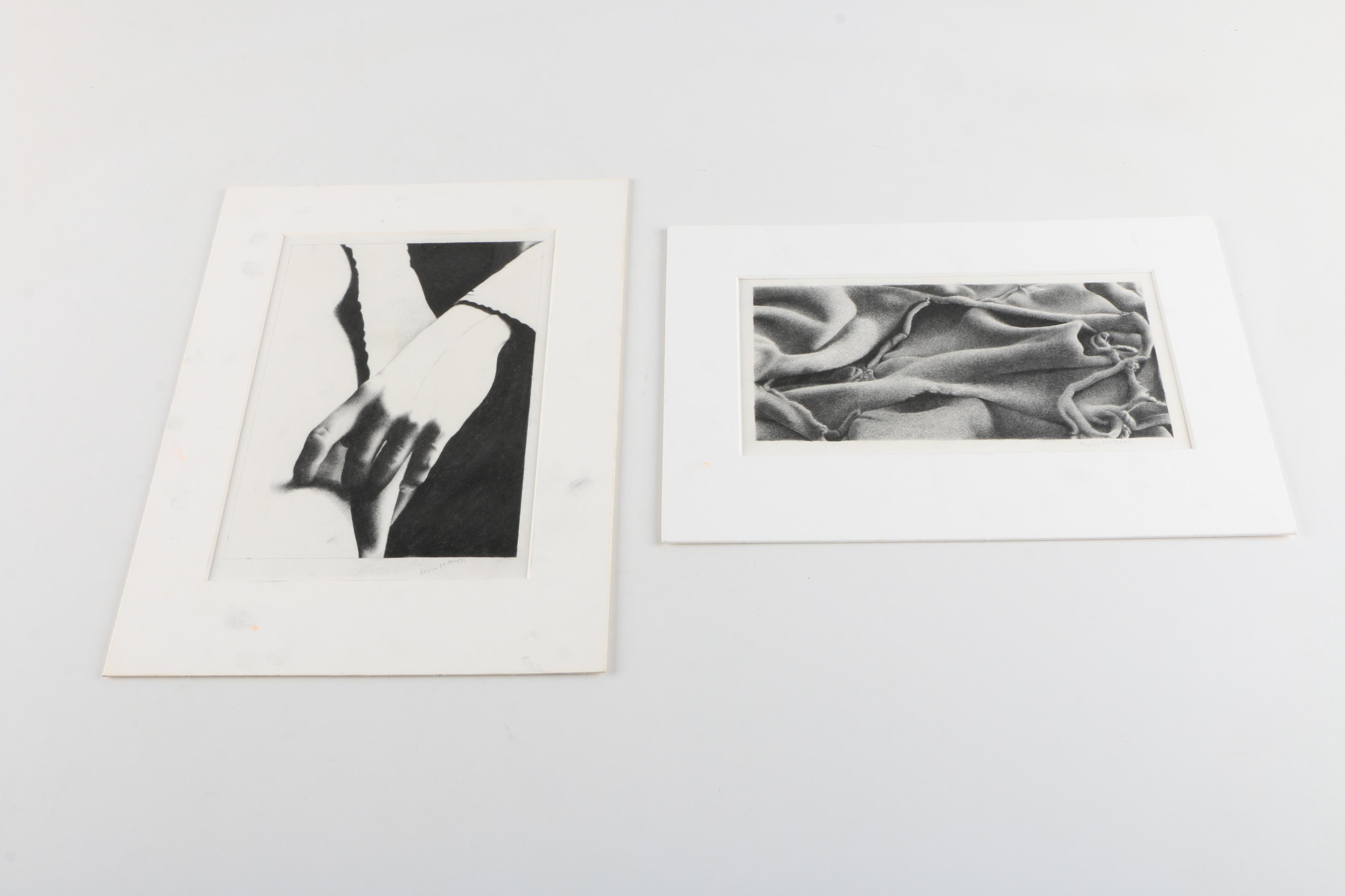 Kevin Mitchell Abstract Charcoal Drawings