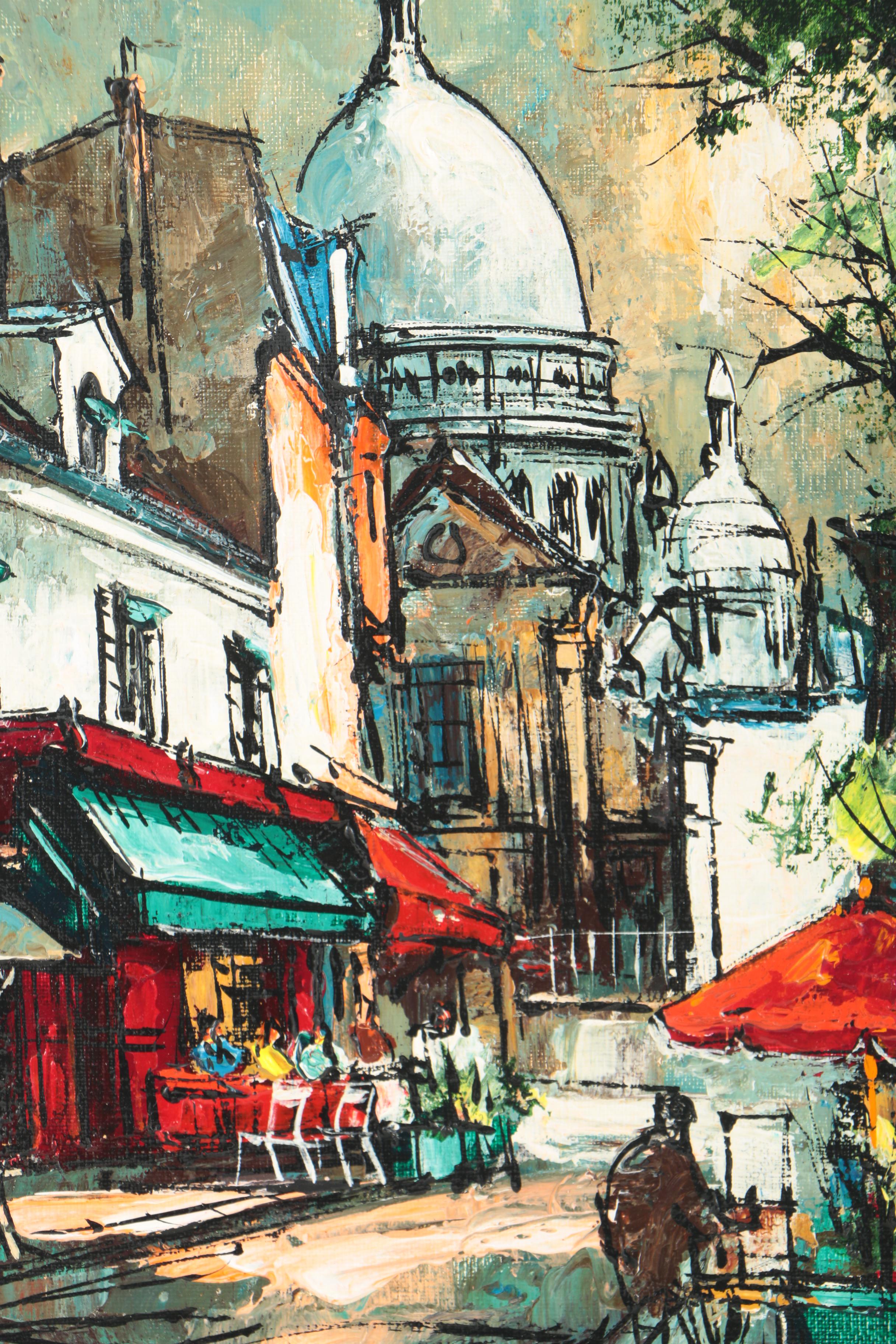 Oil Painting on Canvas of London Street Scene with St. Paul's Cathedral