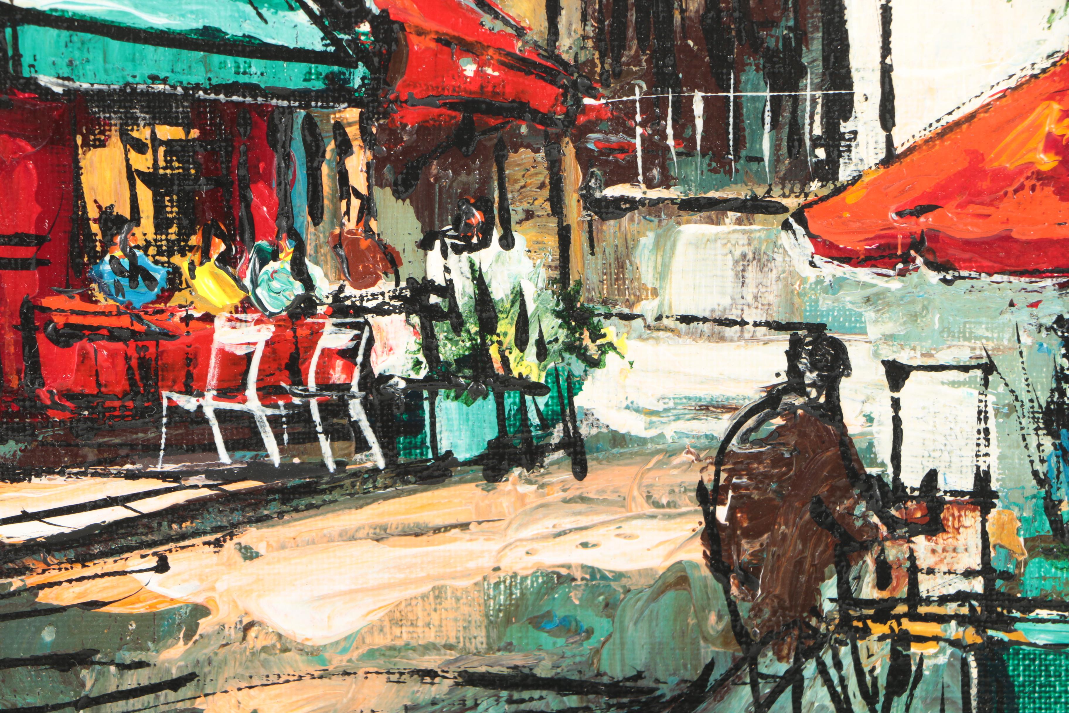 Oil Painting on Canvas of London Street Scene with St. Paul's Cathedral