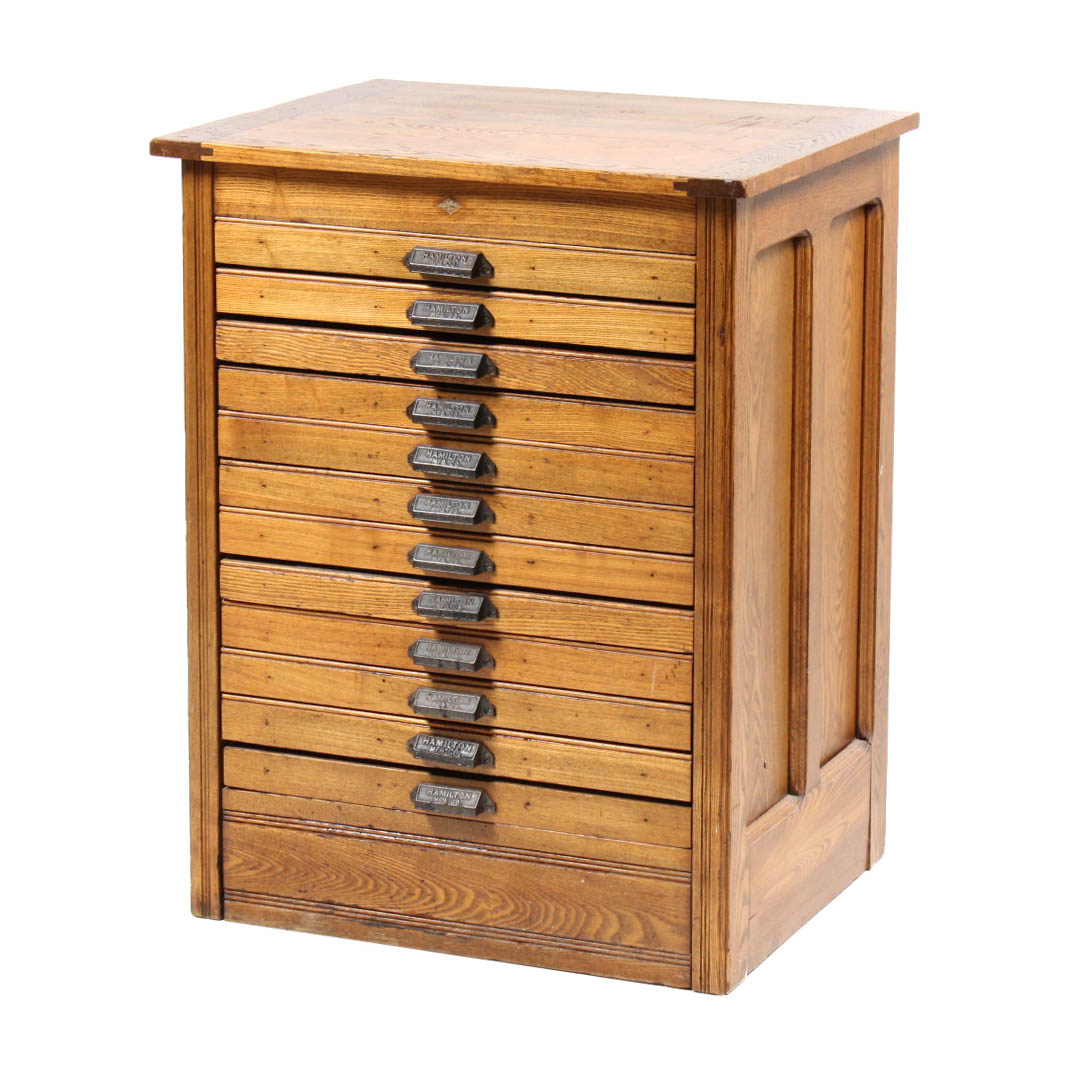 Antique Printer's Cabinet