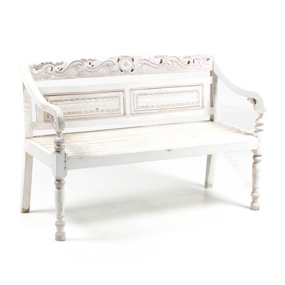 Shabby Cottage Style Wood Bench