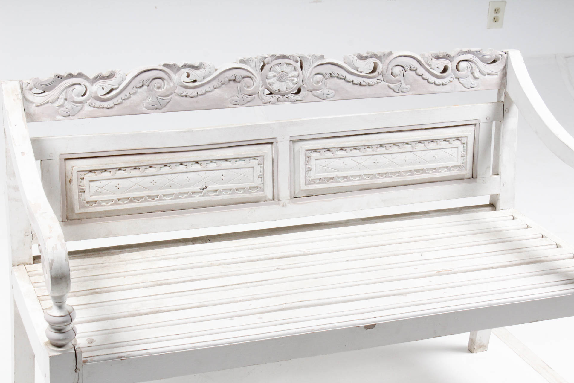 Shabby Cottage Style Wood Bench