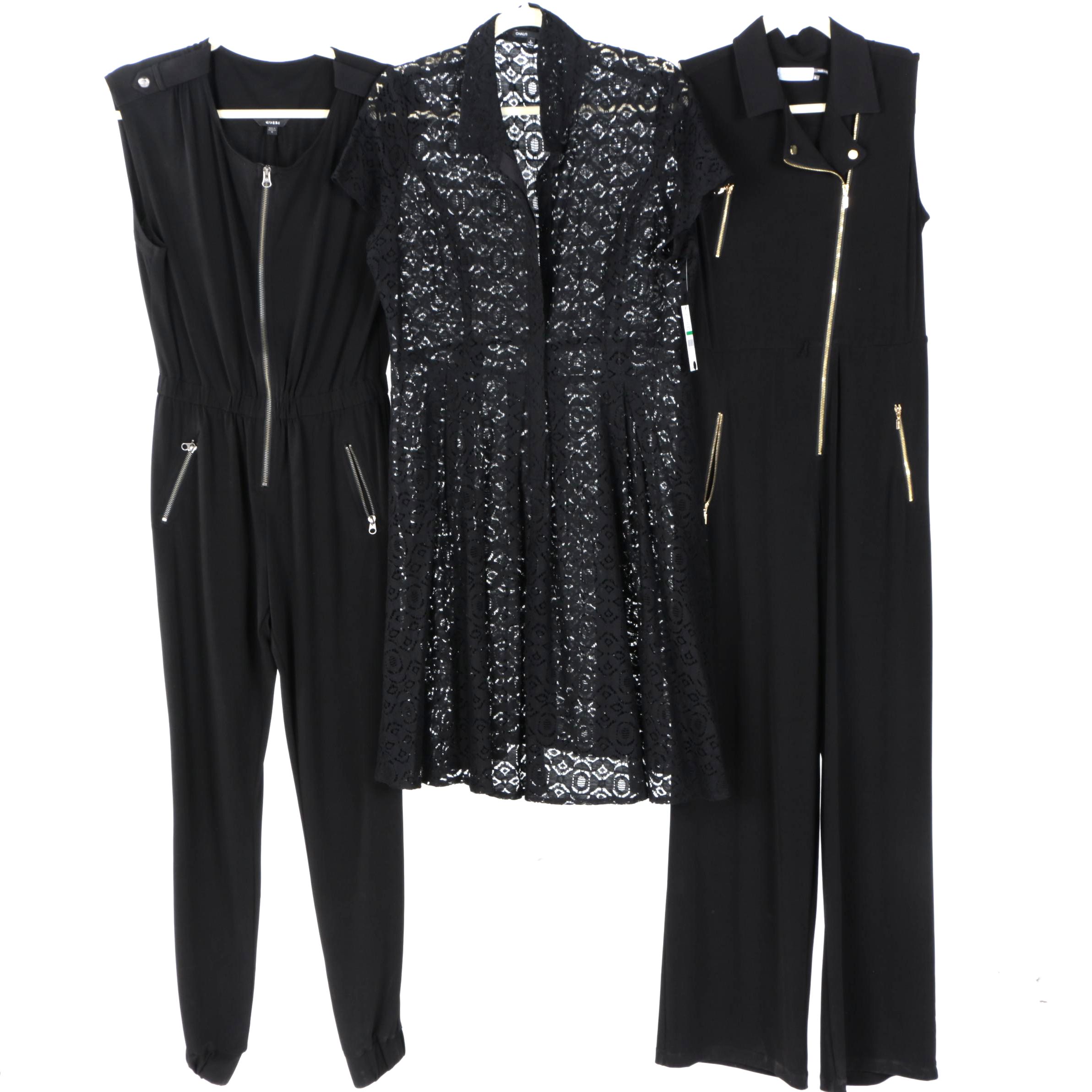 Black Jumpsuits and Dress Including Guess and Calvin Klein