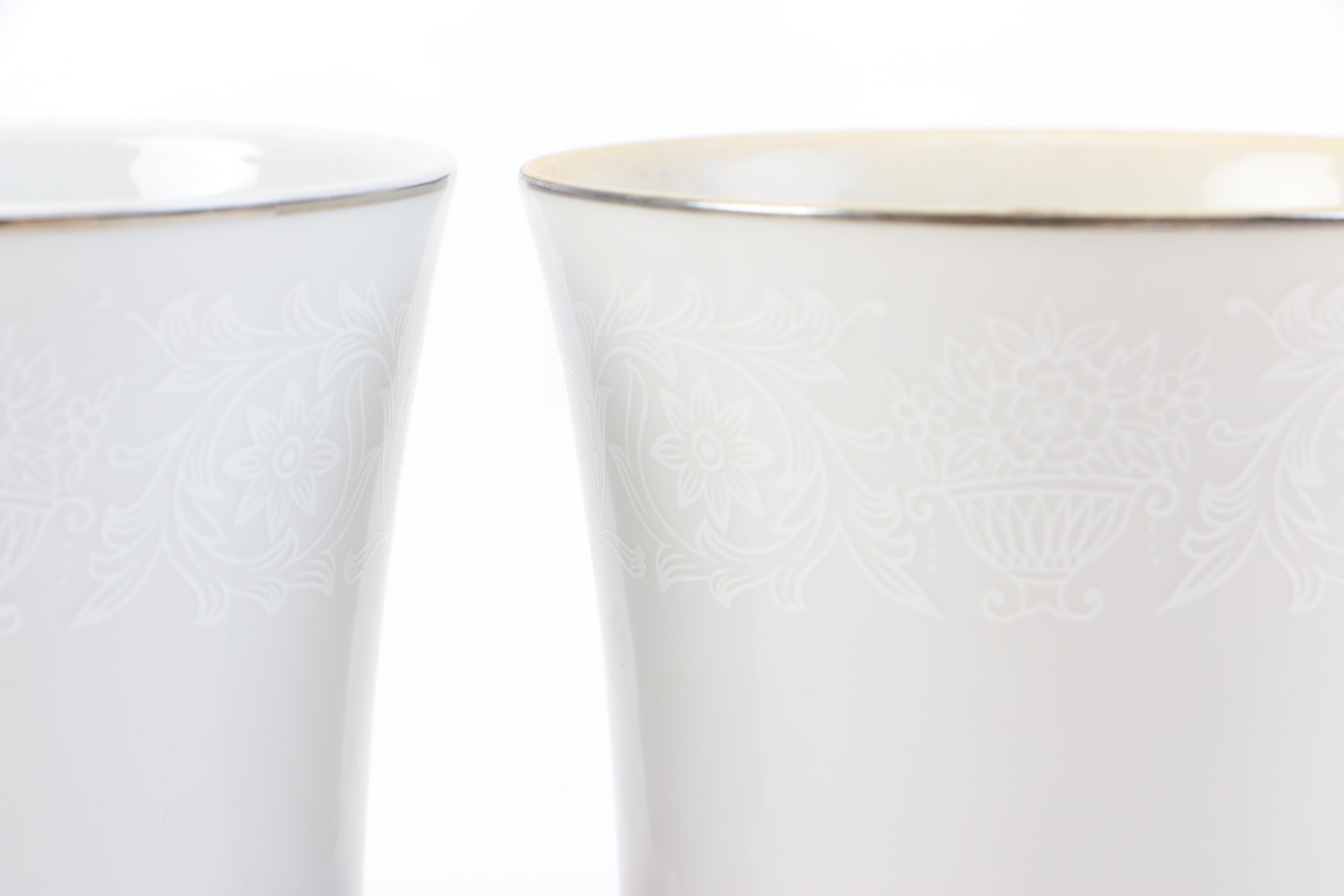 Crown Victoria "Lovelace" Teacups and Saucers