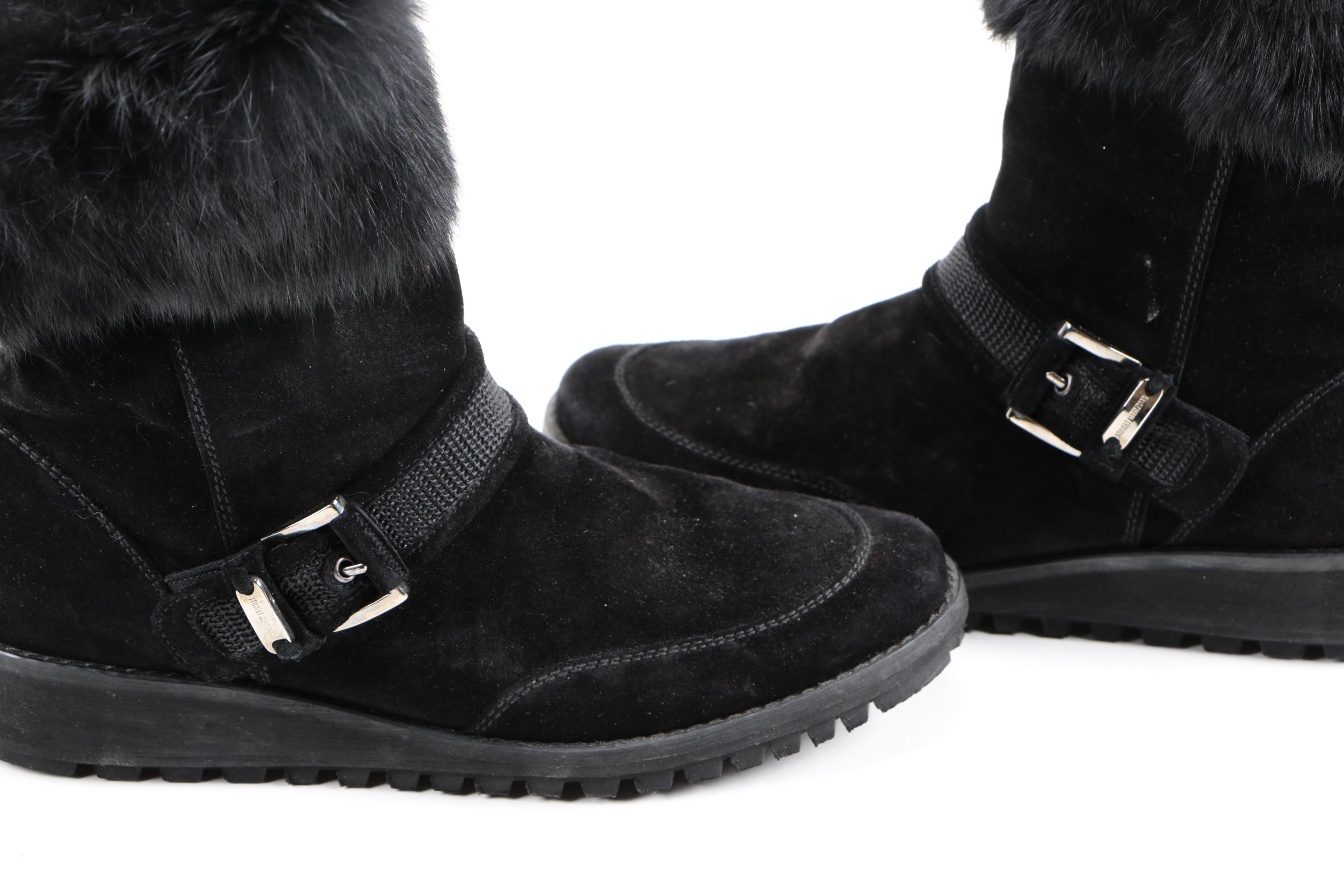 Stuart Weitzman Fur Boots and Steve Madden Wedges