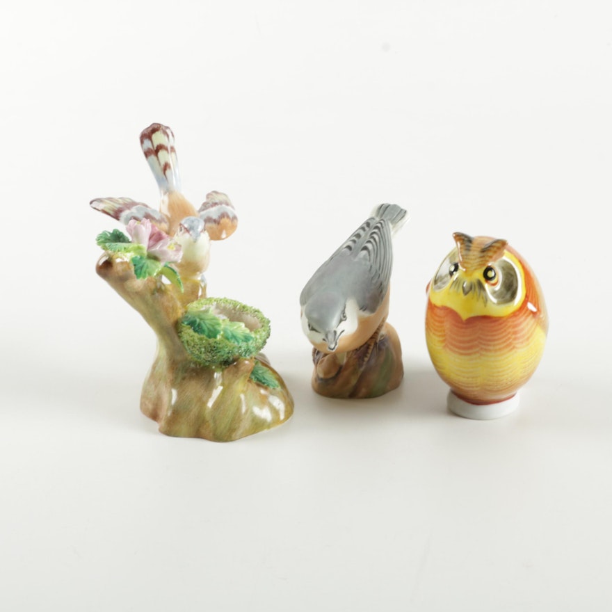 Selection of Bird Figurines Including Royal Worcester