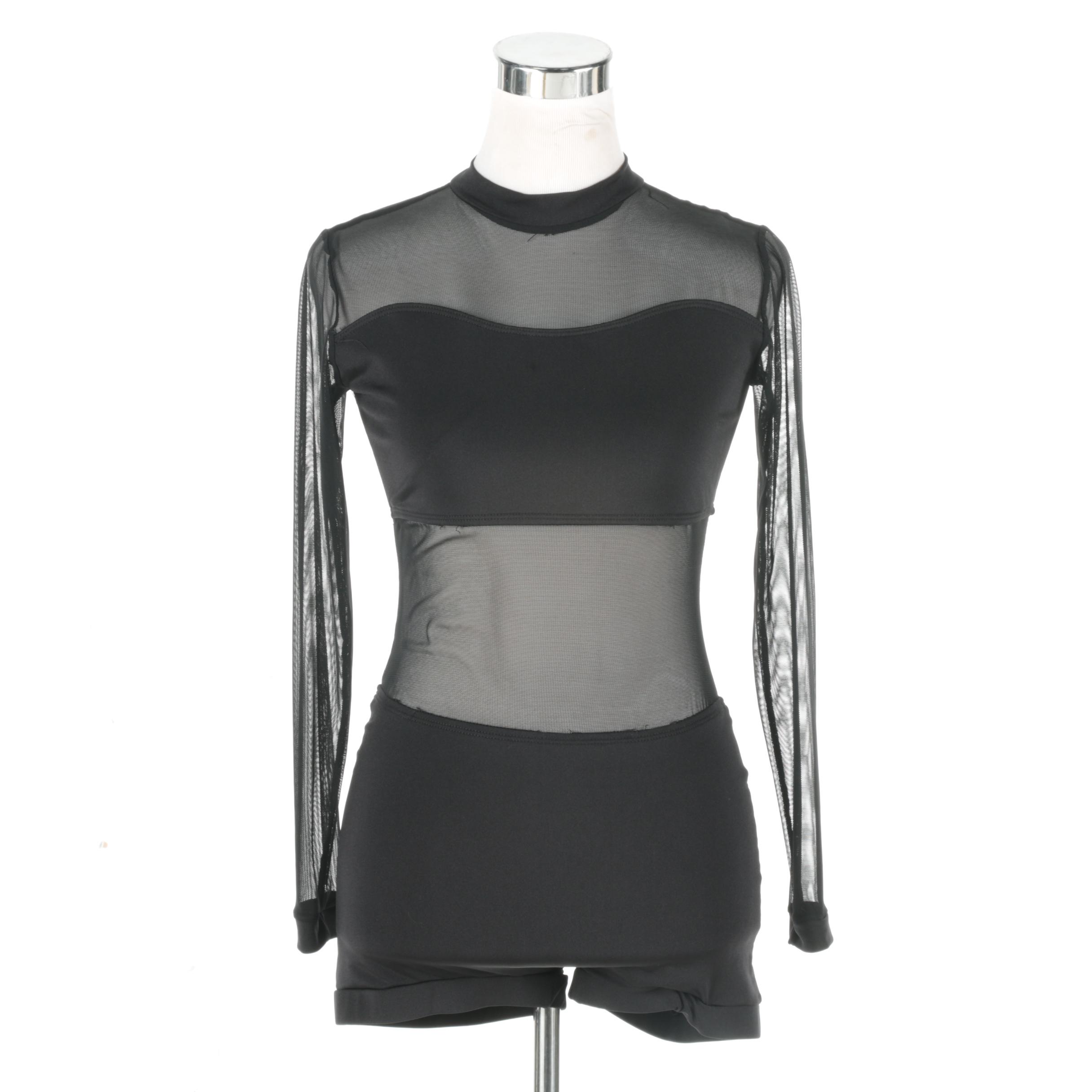 Black Bodysuit Romper by Natalie Dance Wear